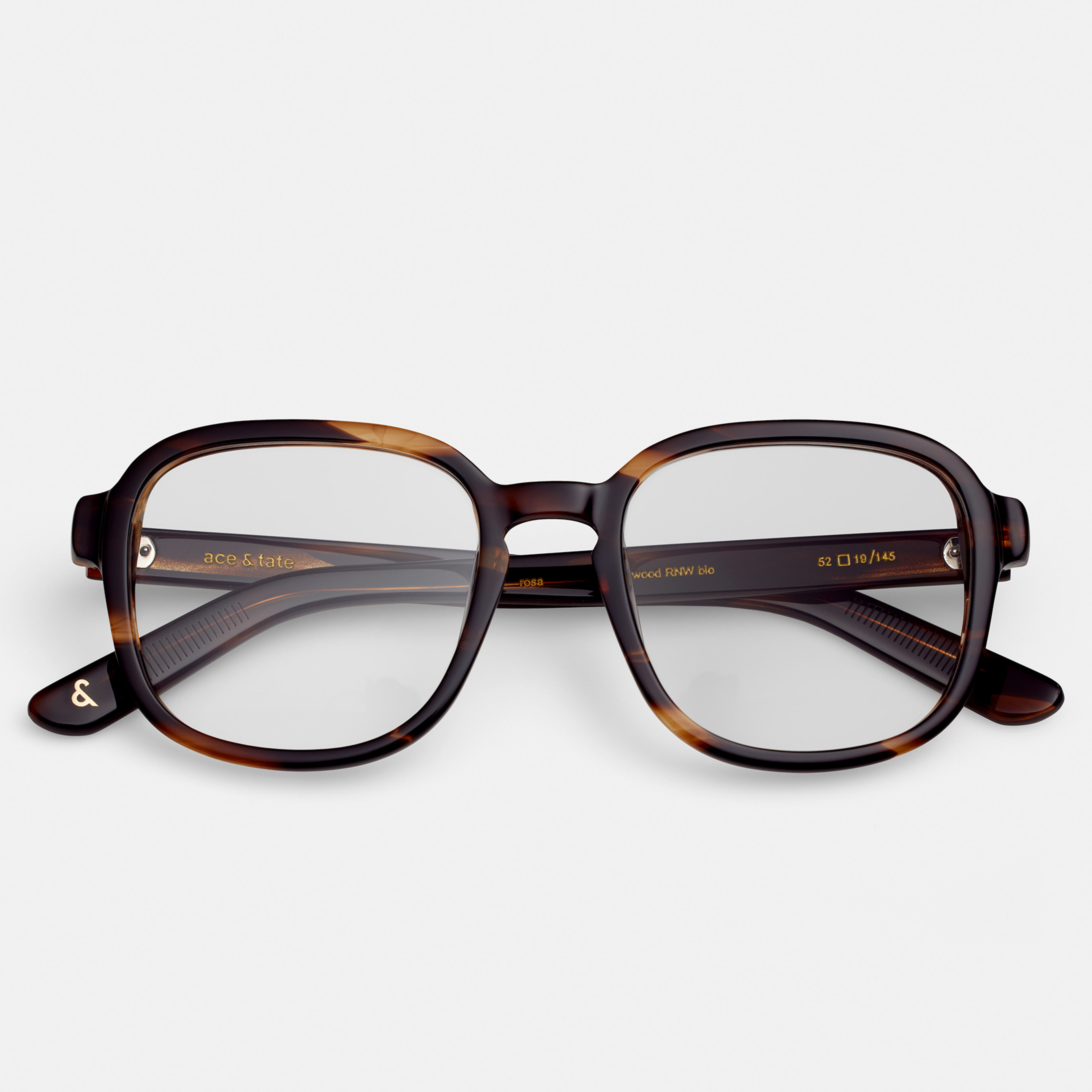 Ace & Tate Glasses | Square Renew bio acetate in Brown