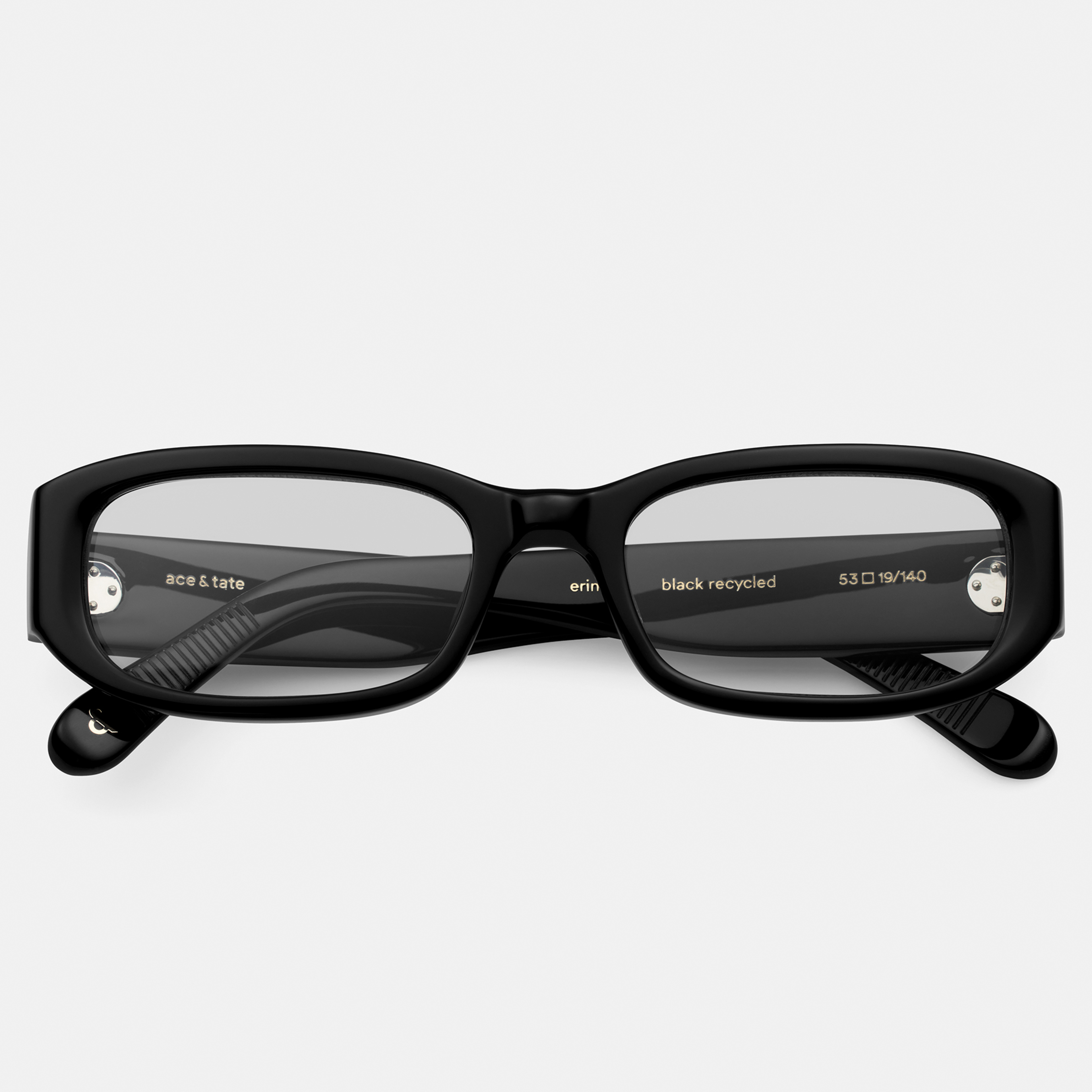 Ace & Tate Glasses | rectangle Recycled in Black