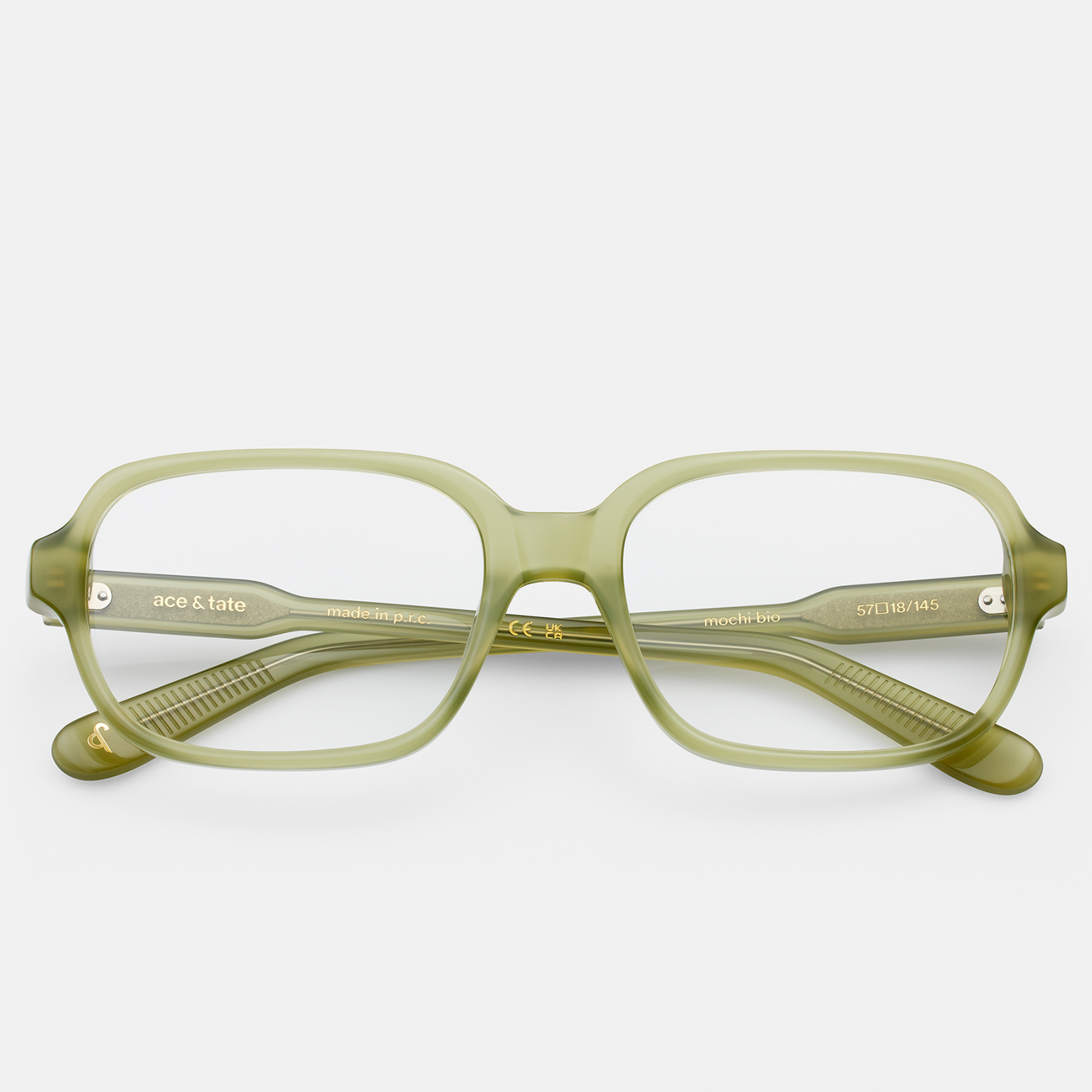 Ace & Tate Glasses | Square Bio acetate in Green