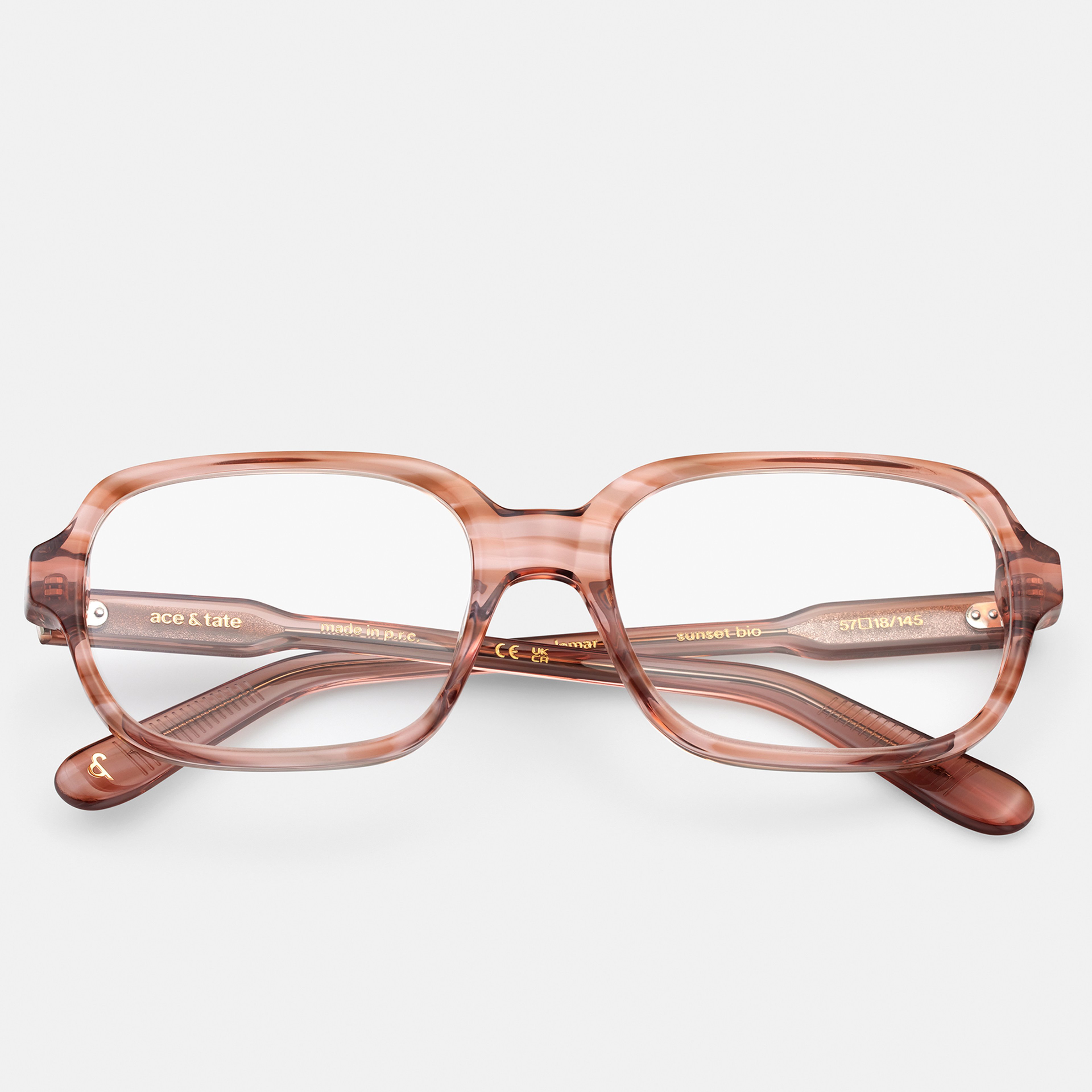 Ace & Tate Glasses | Square Bio acetate in Pink