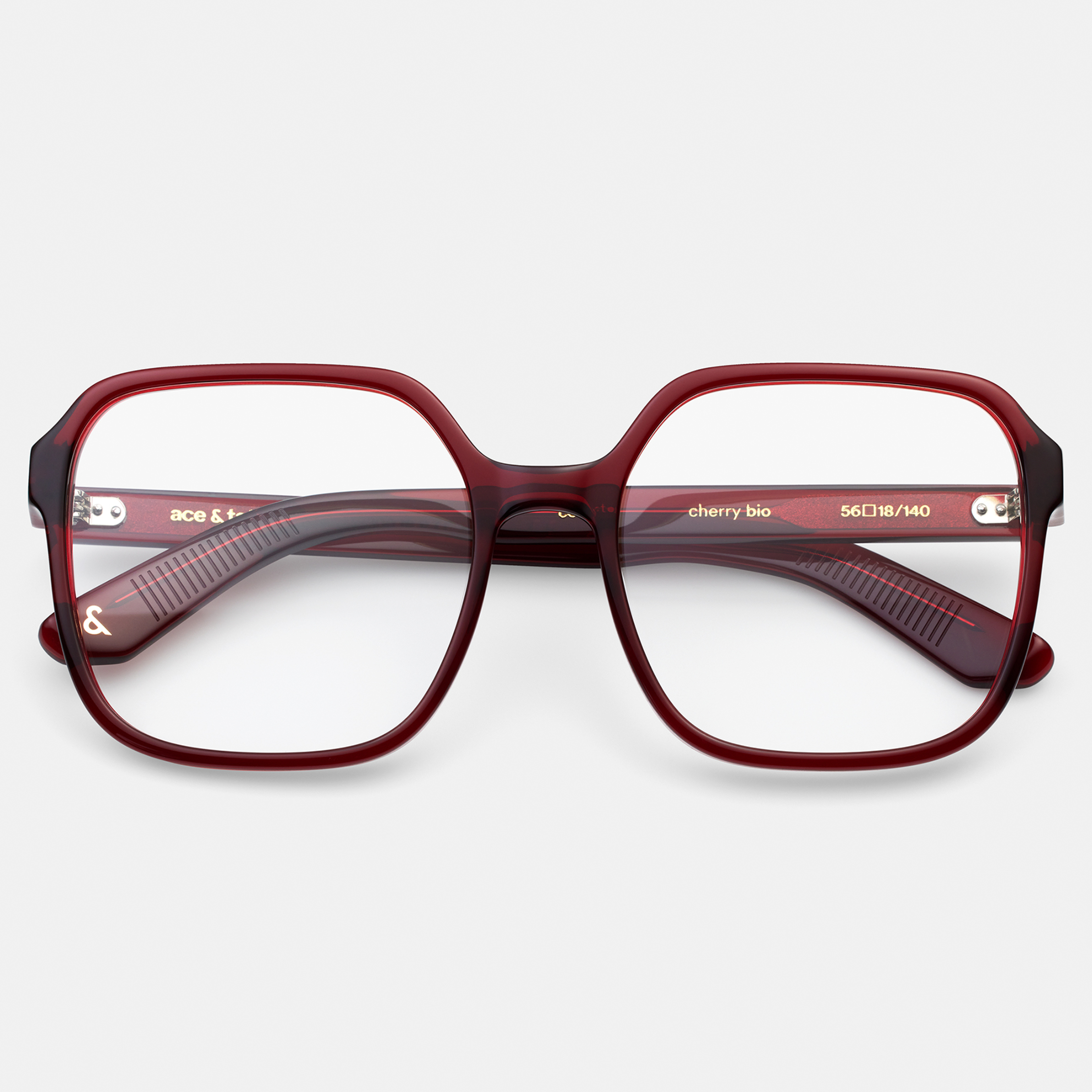 Ace & Tate Glasses | Square Bio acetate in Red