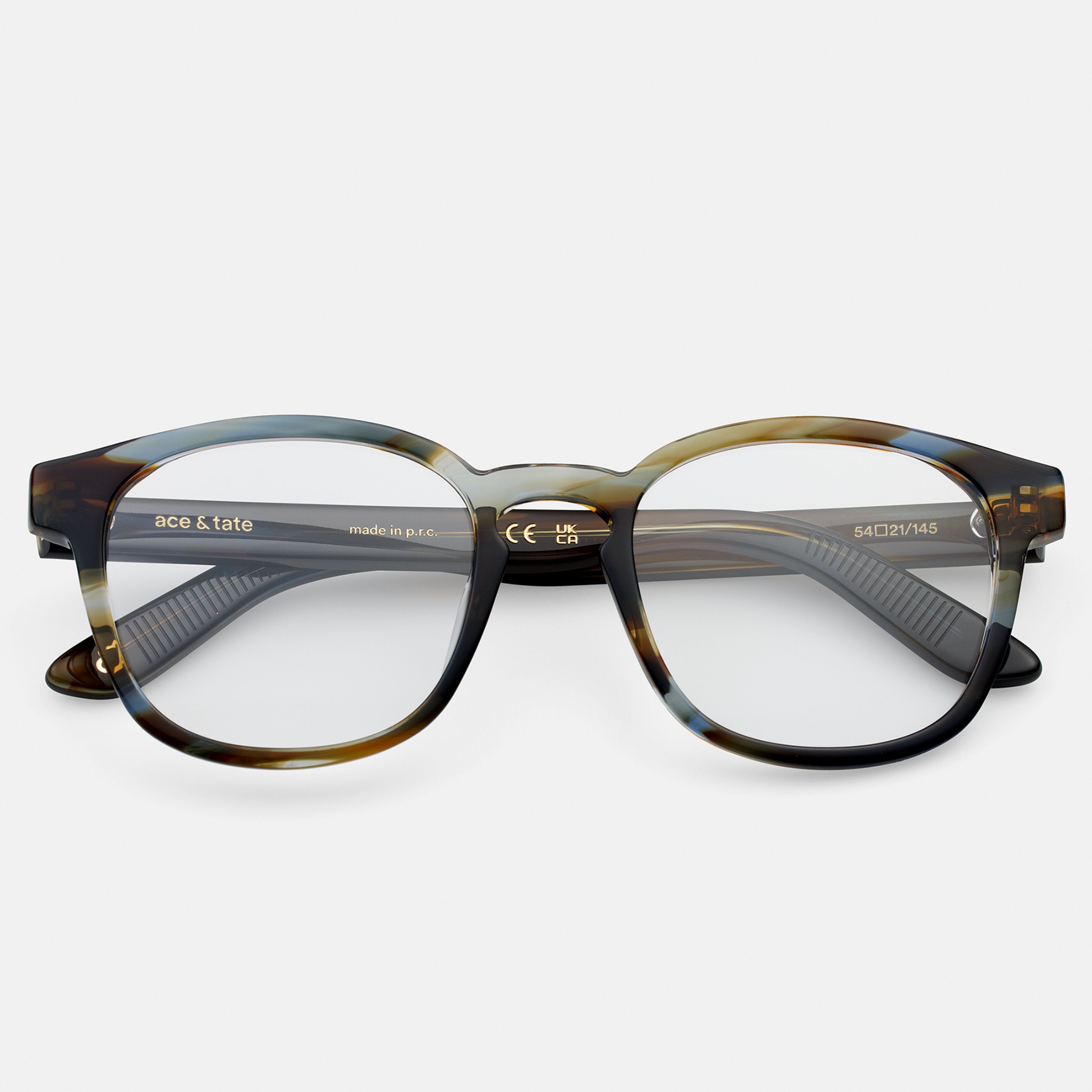 Ace & Tate Glasses | Square Bio acetate in Blue