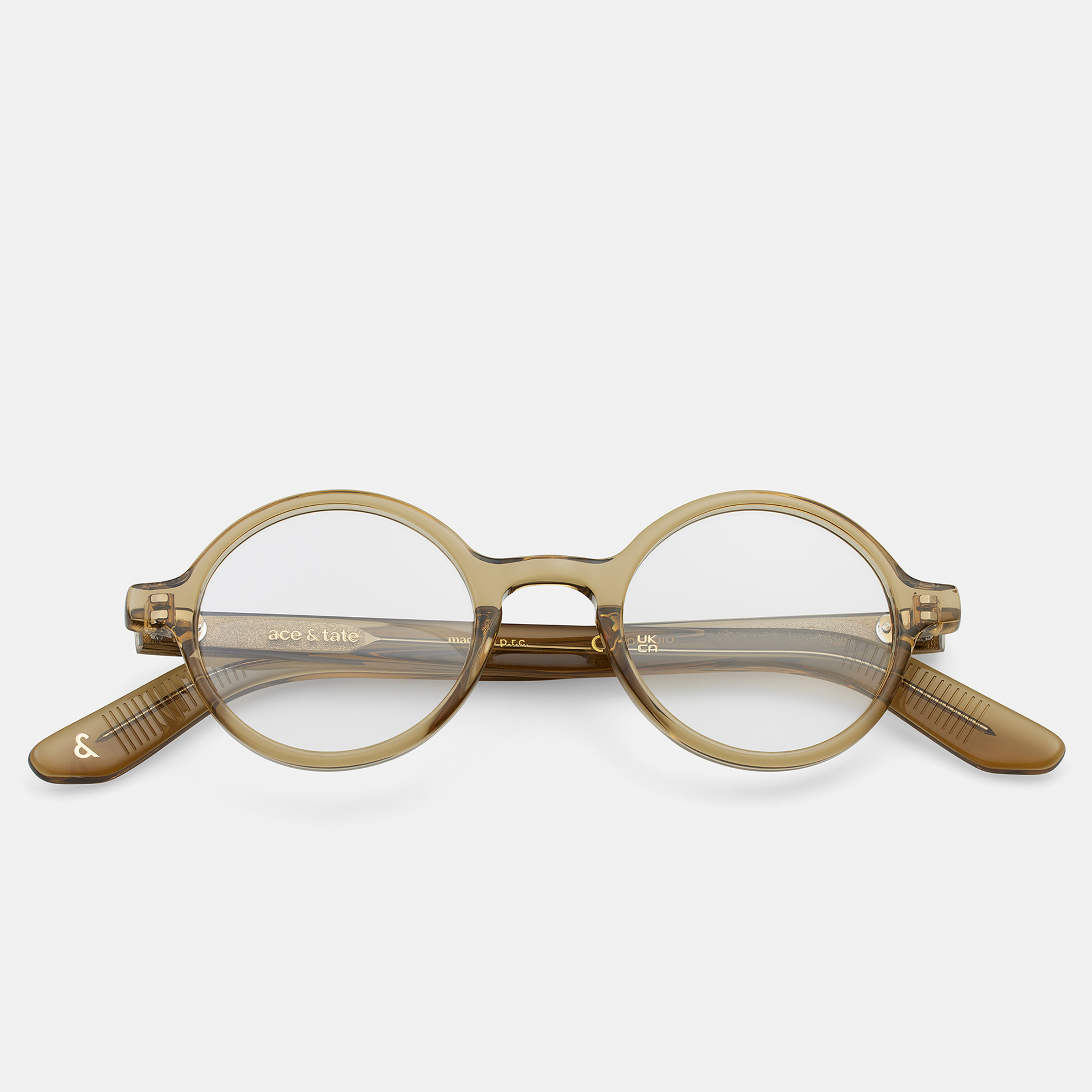 Ace & Tate Glasses | Round Bio acetate in Brown