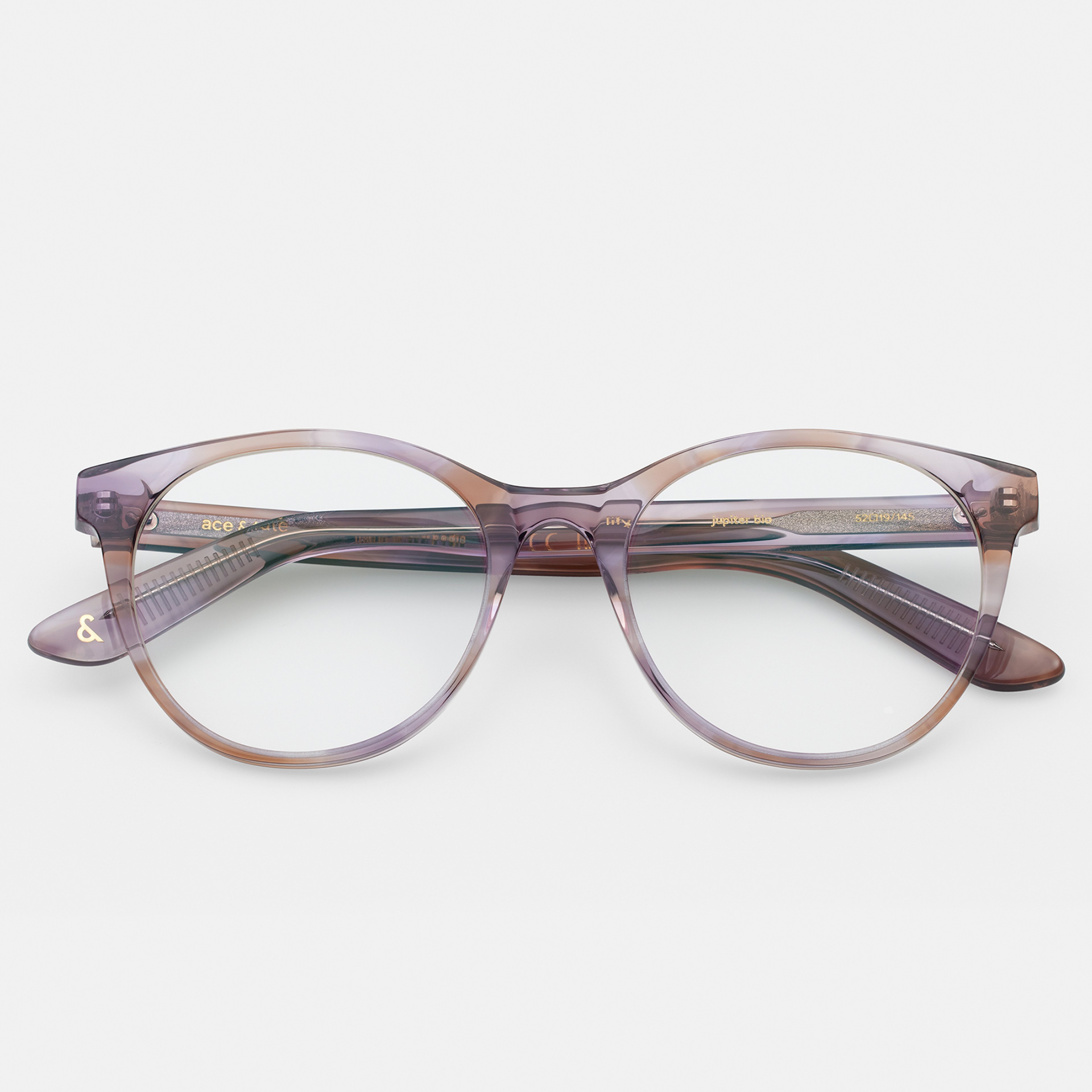 Ace & Tate Glasses | Round Bio acetate in Purple