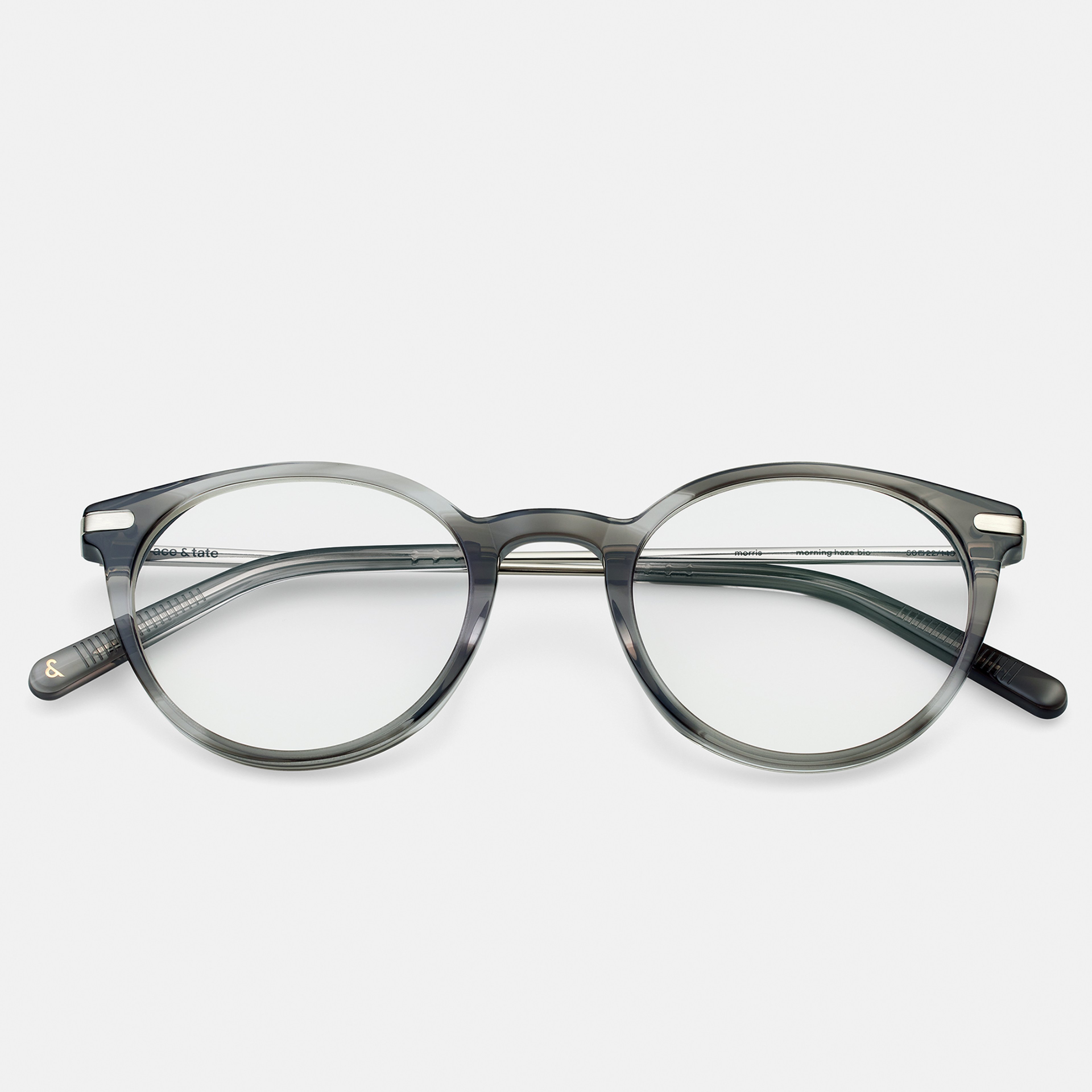 Ace & Tate Glasses | Round Bio acetate in Grey