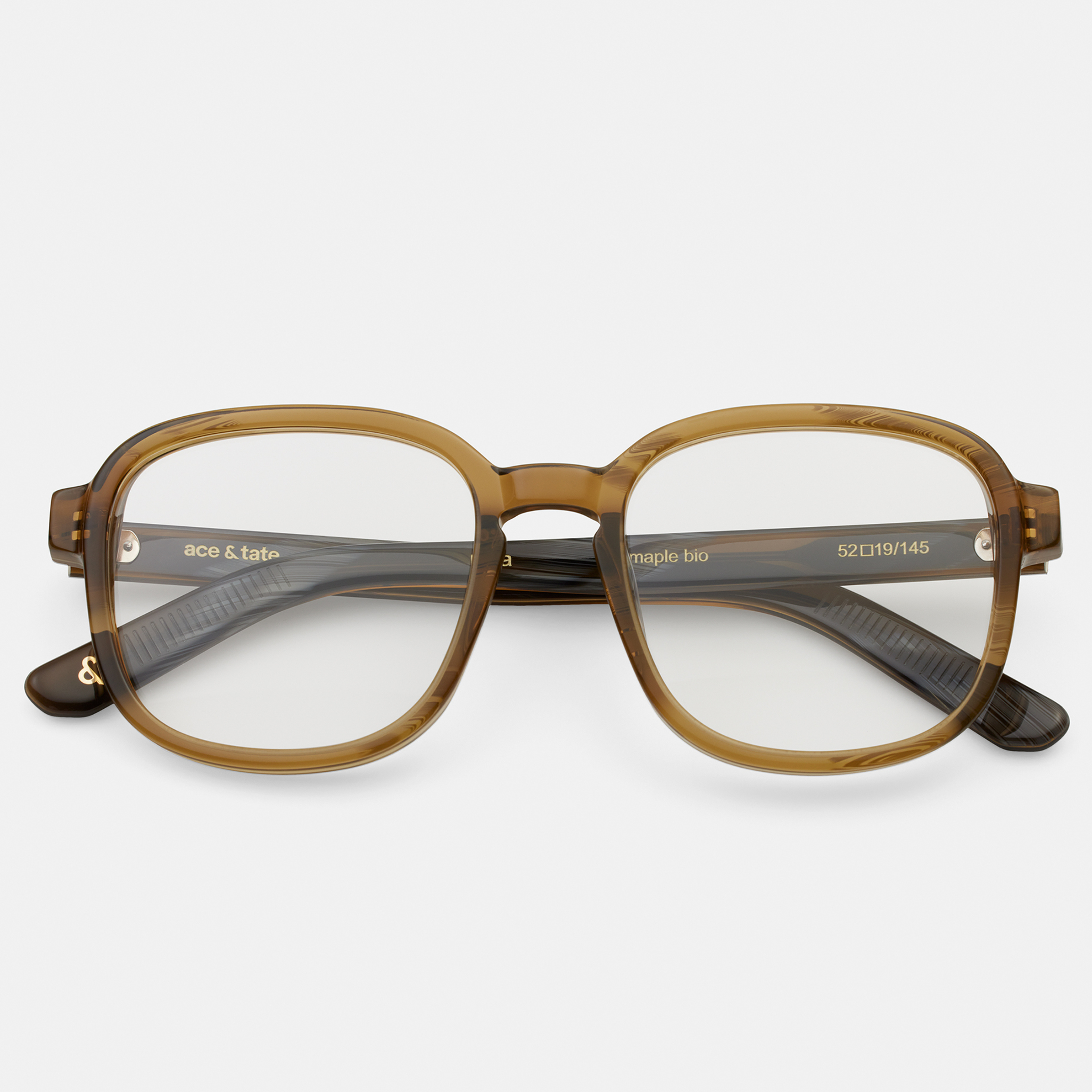 Ace & Tate Brillen | Quadratisch Acetat in Braun