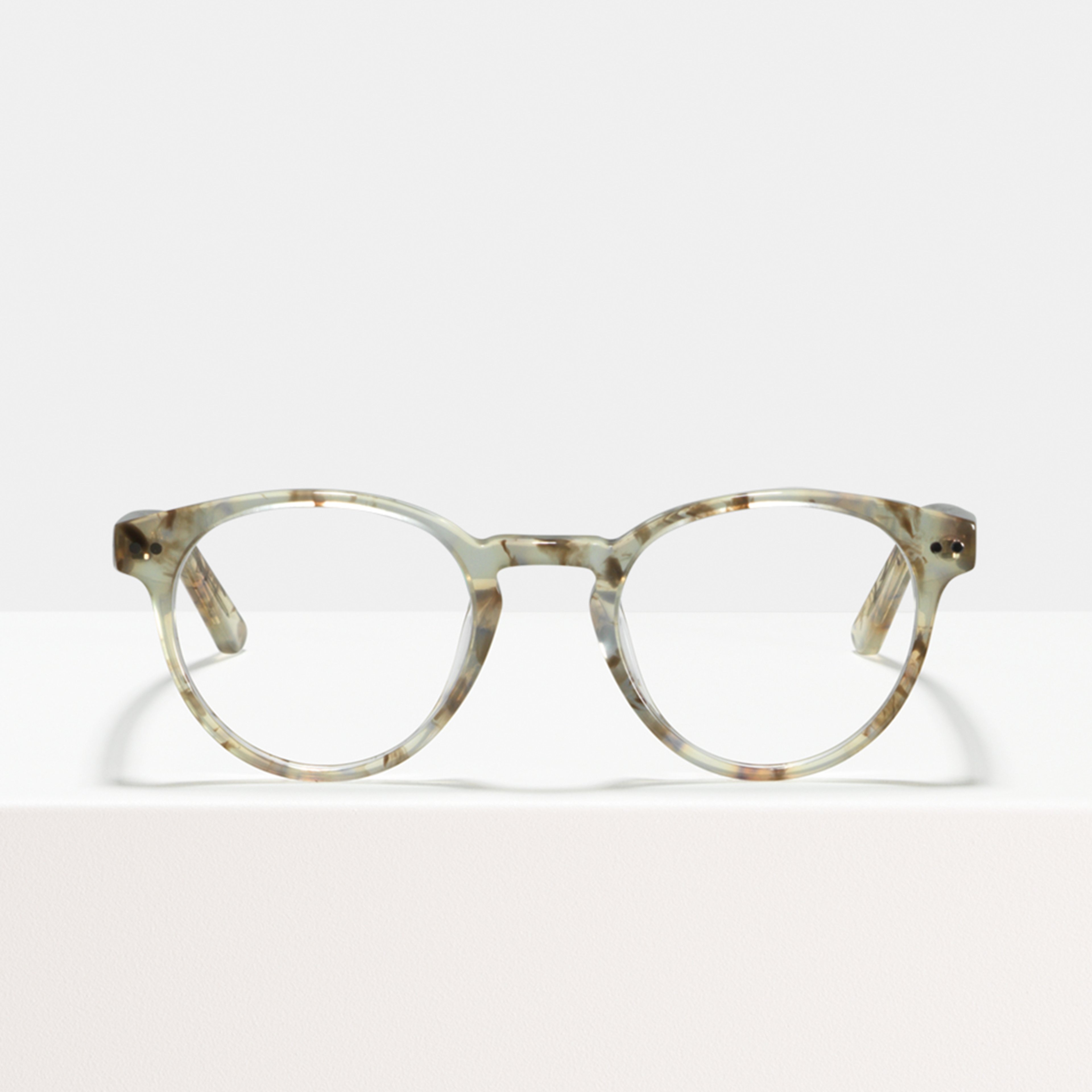 Ace & Tate Glasses | Round Acetate in Brown, Grey, White