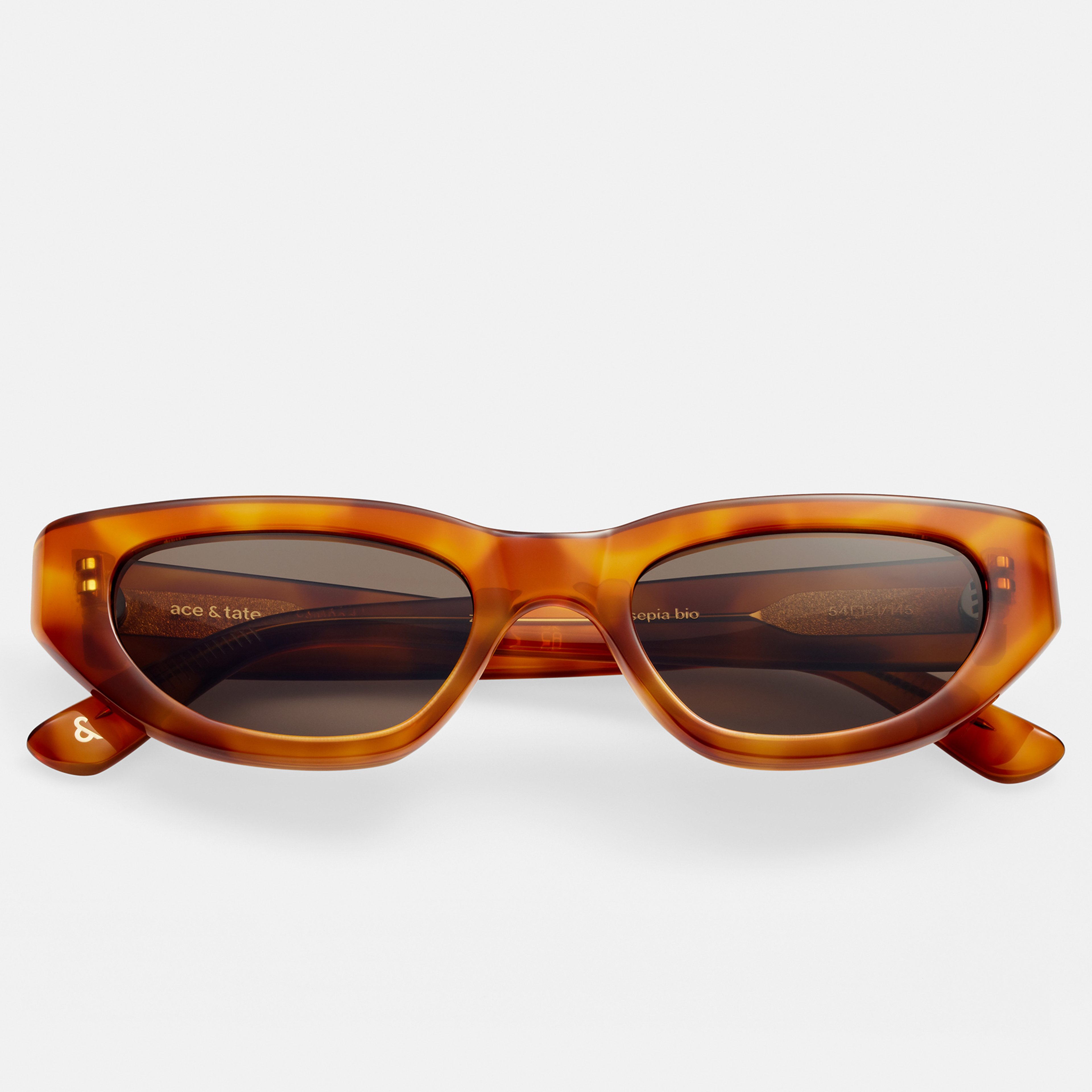 Ace & Tate Sonnenbrillen | Hexagonal Acetat in Braun