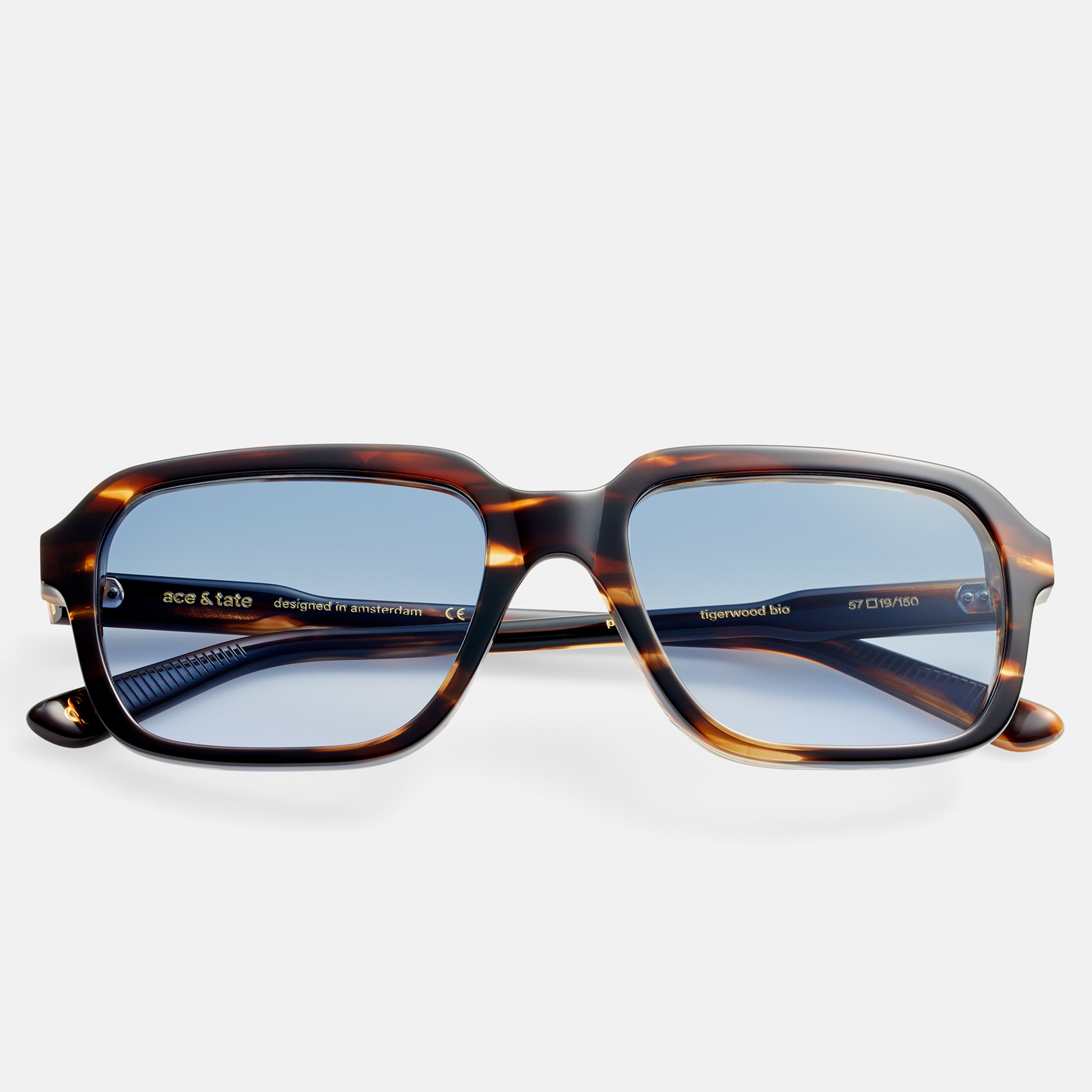 Ace & Tate Sonnenbrillen | Quadratisch Acetat in Braun, Orange