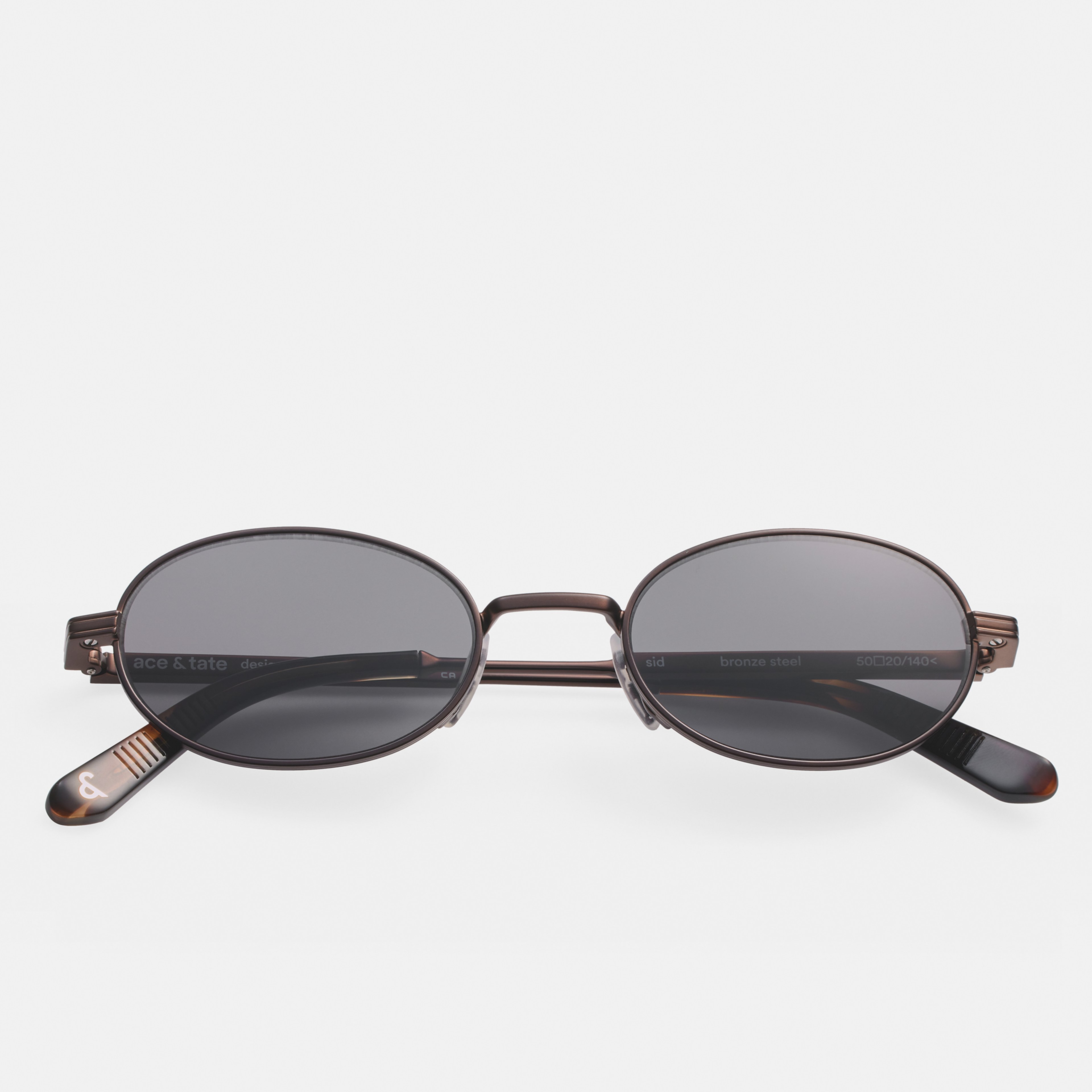 Ace & Tate Sunglasses | Oval Metal in Brown