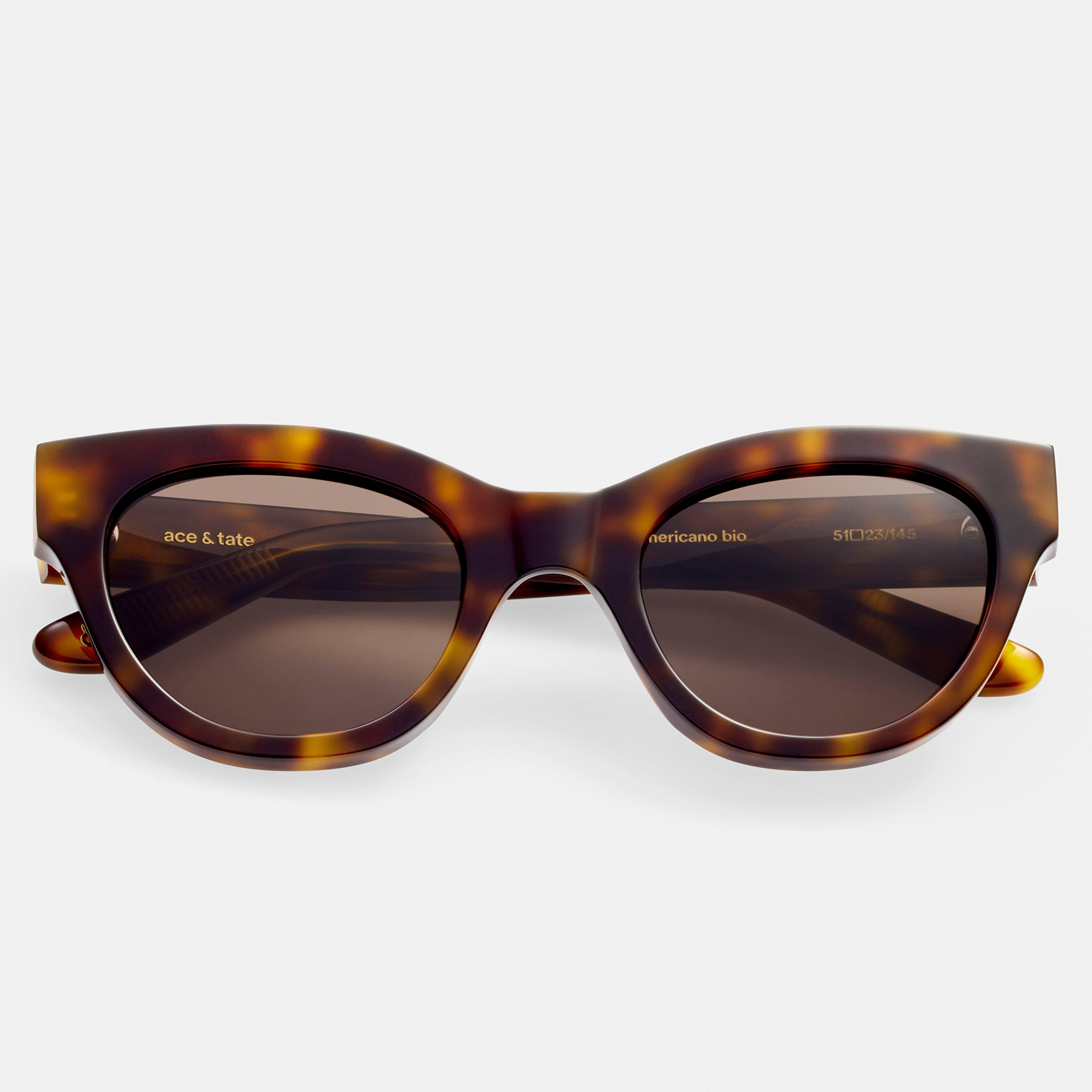 Ace & Tate Solaires | Ronde Acétate in Noir, Marron