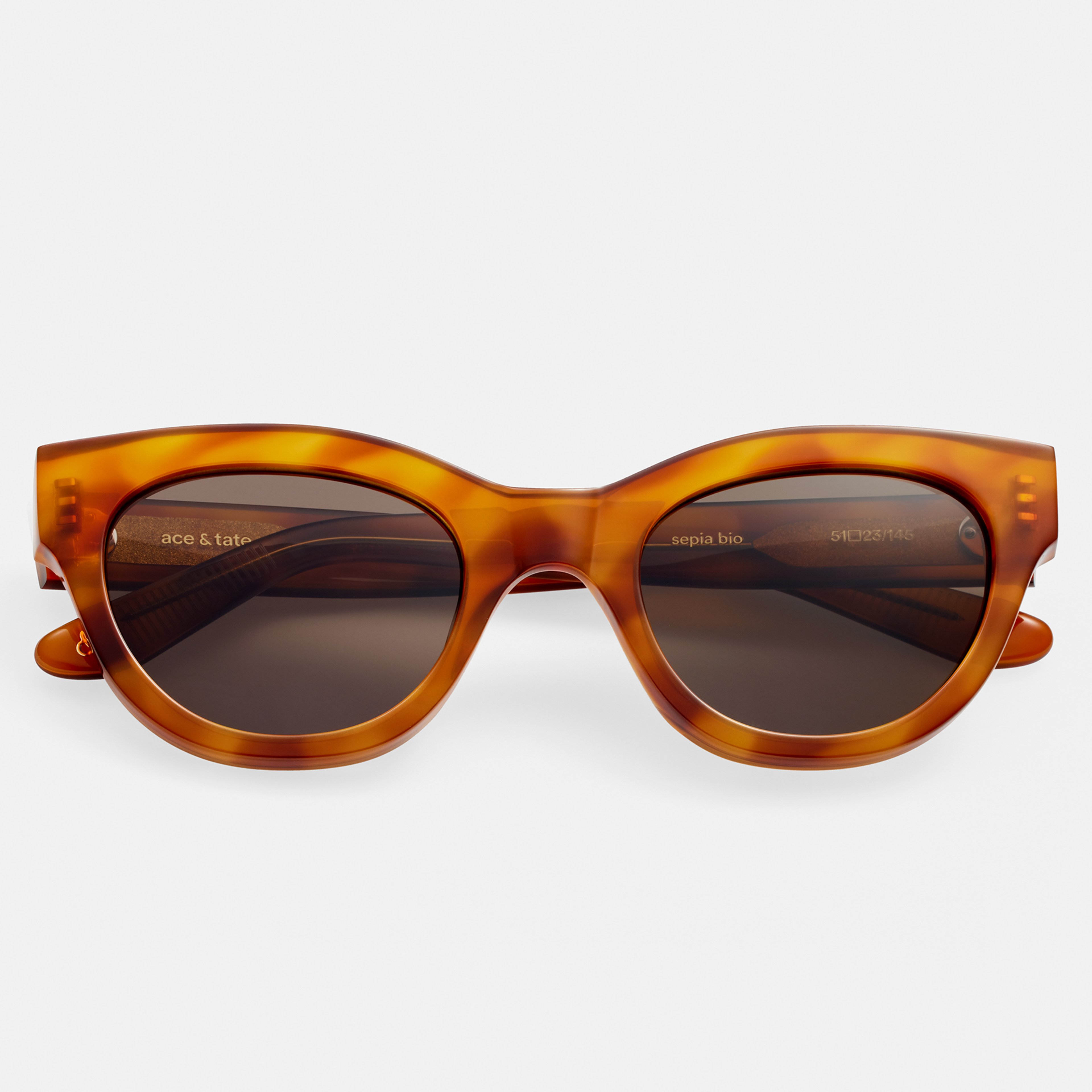 Ace & Tate Sunglasses | Round Acetate in Brown