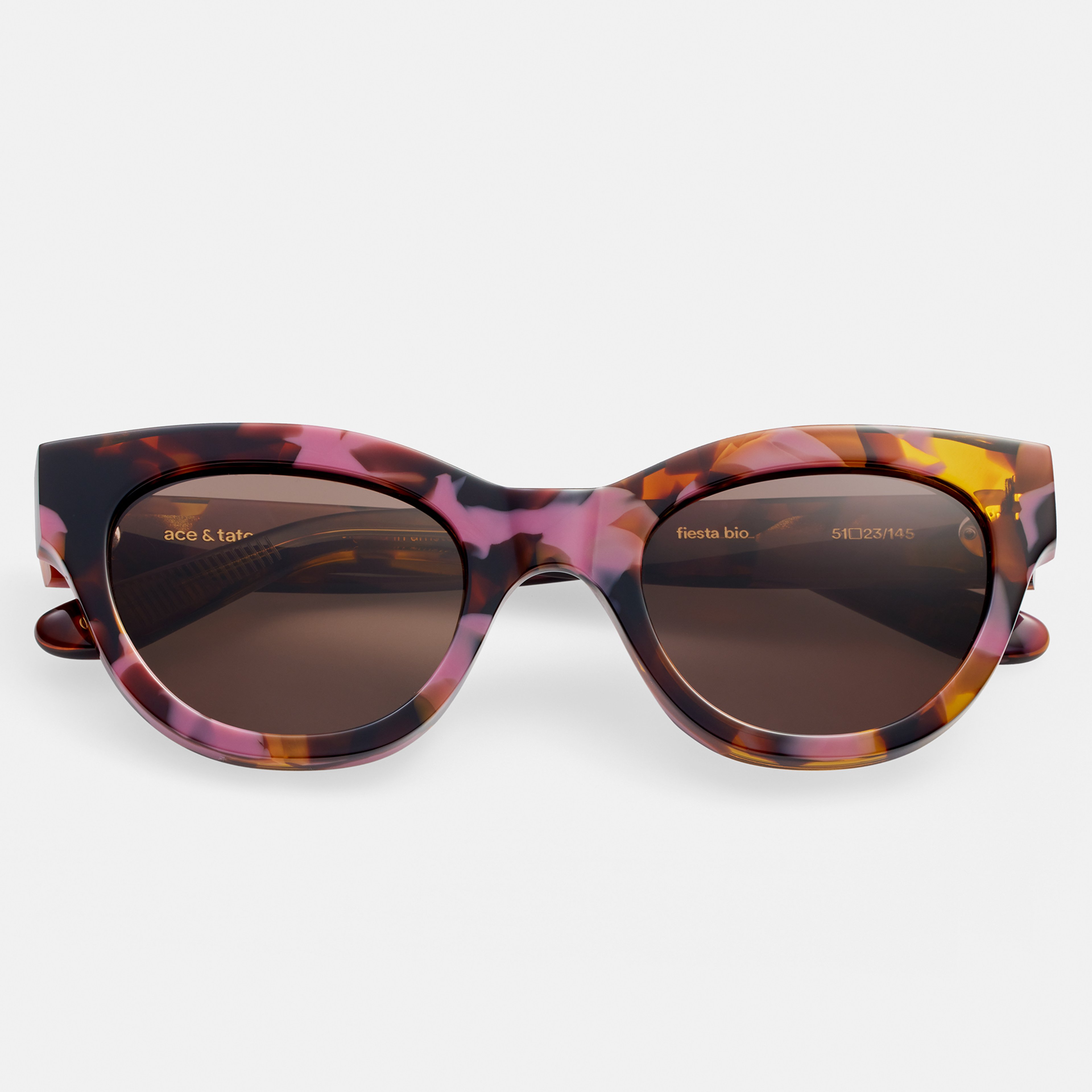 Ace & Tate Sunglasses | Round Acetate in Brown, Purple