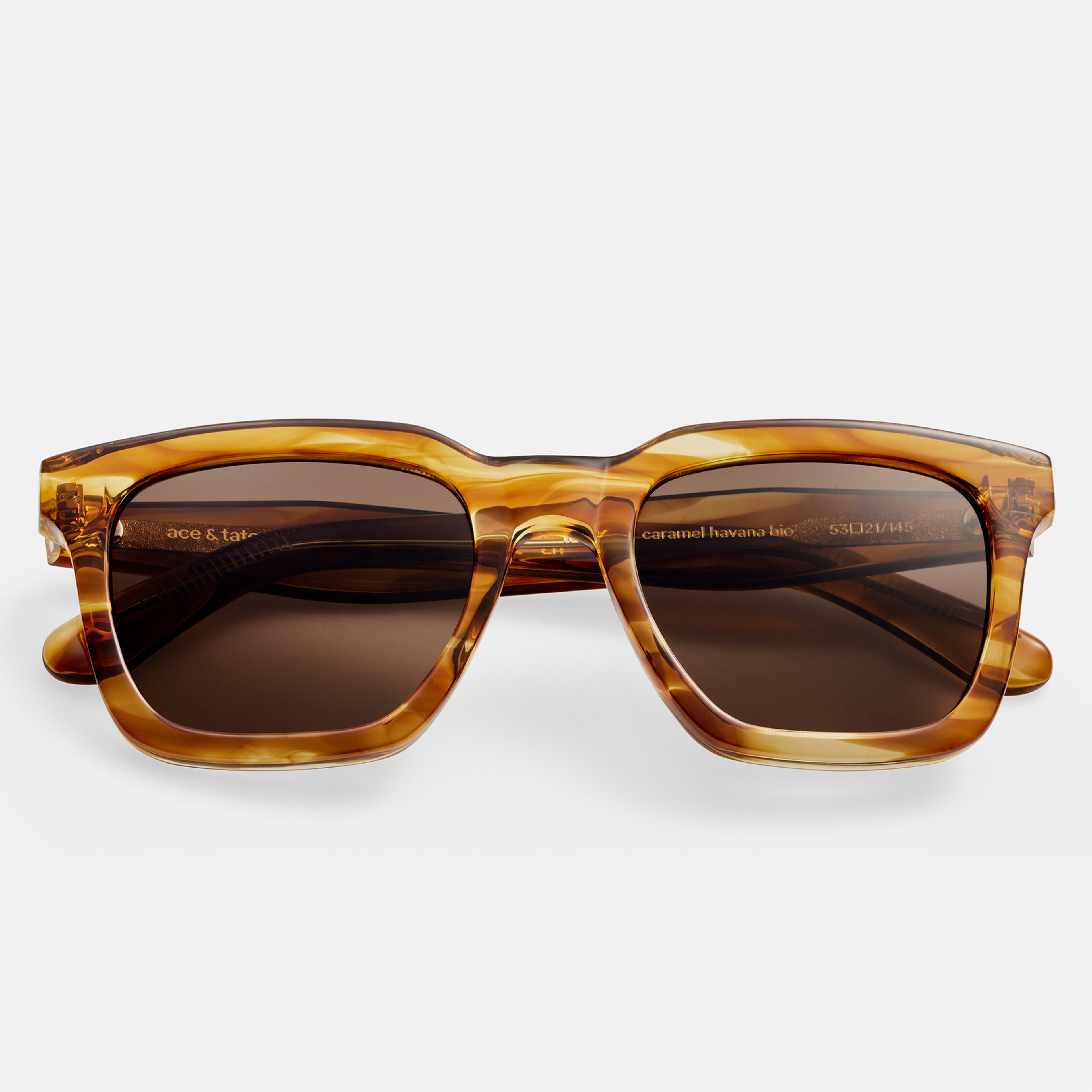 Ace & Tate Sonnenbrillen | Quadratisch Acetat in Braun, Orange