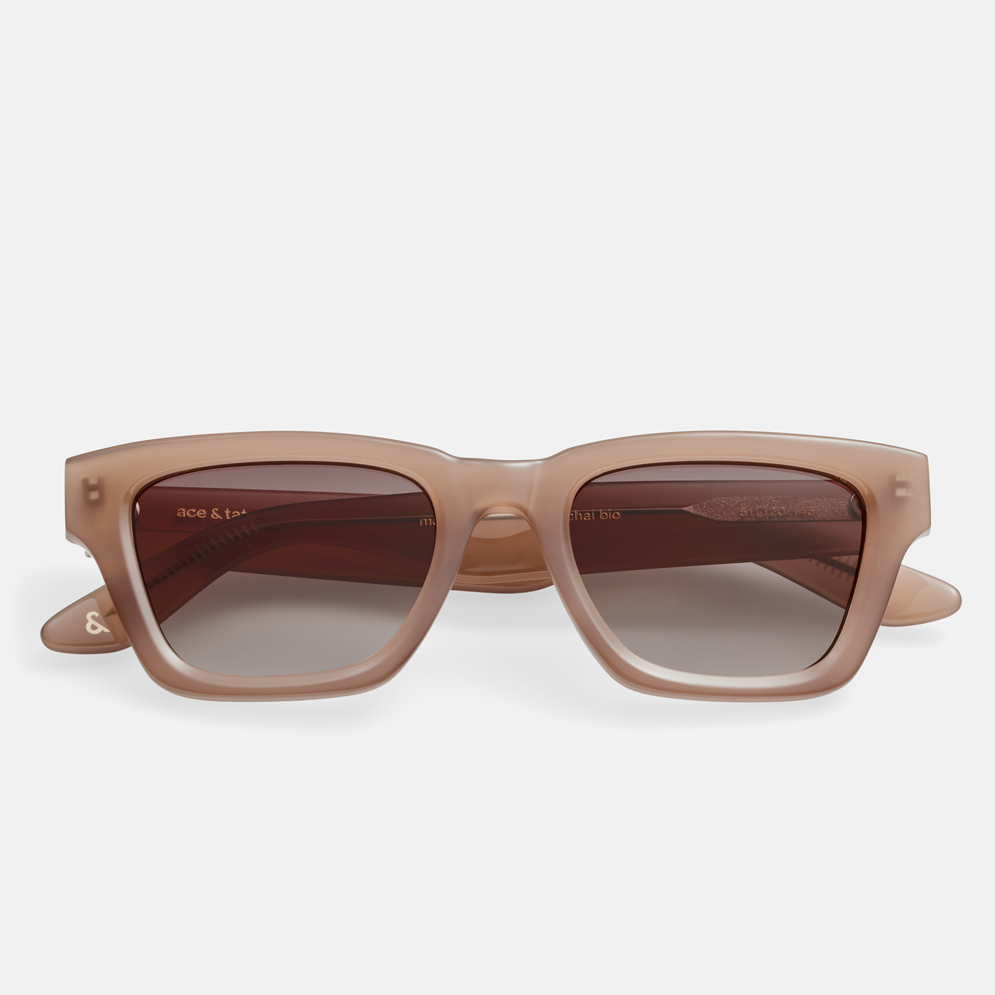 Ace & Tate Zonnebrillen | Vierkant Acetaat in Beige, Bruin