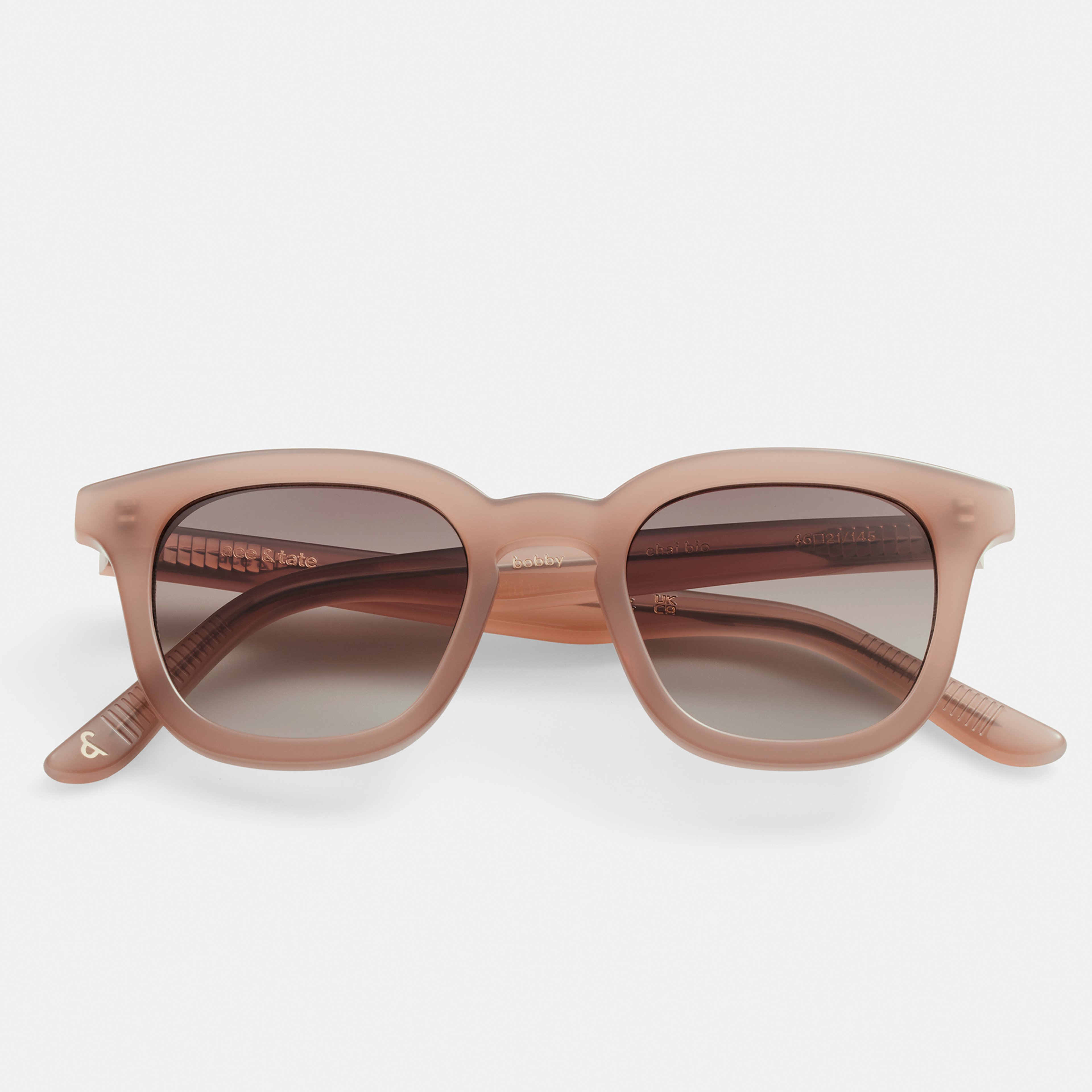 Ace & Tate Sonnenbrillen | Quadratisch Acetat in Beige, Braun