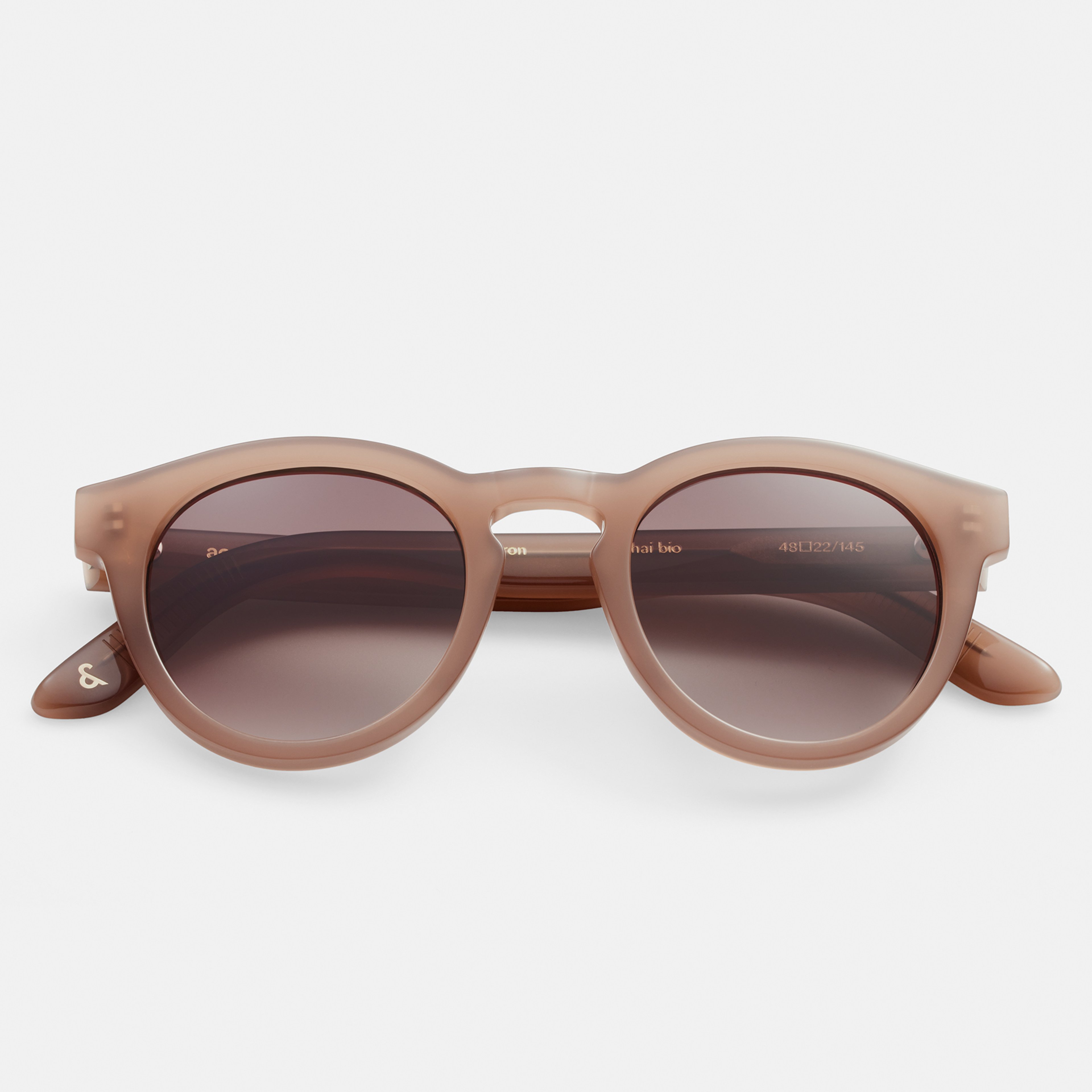 Ace & Tate Sunglasses | Round Acetate in Beige, Brown