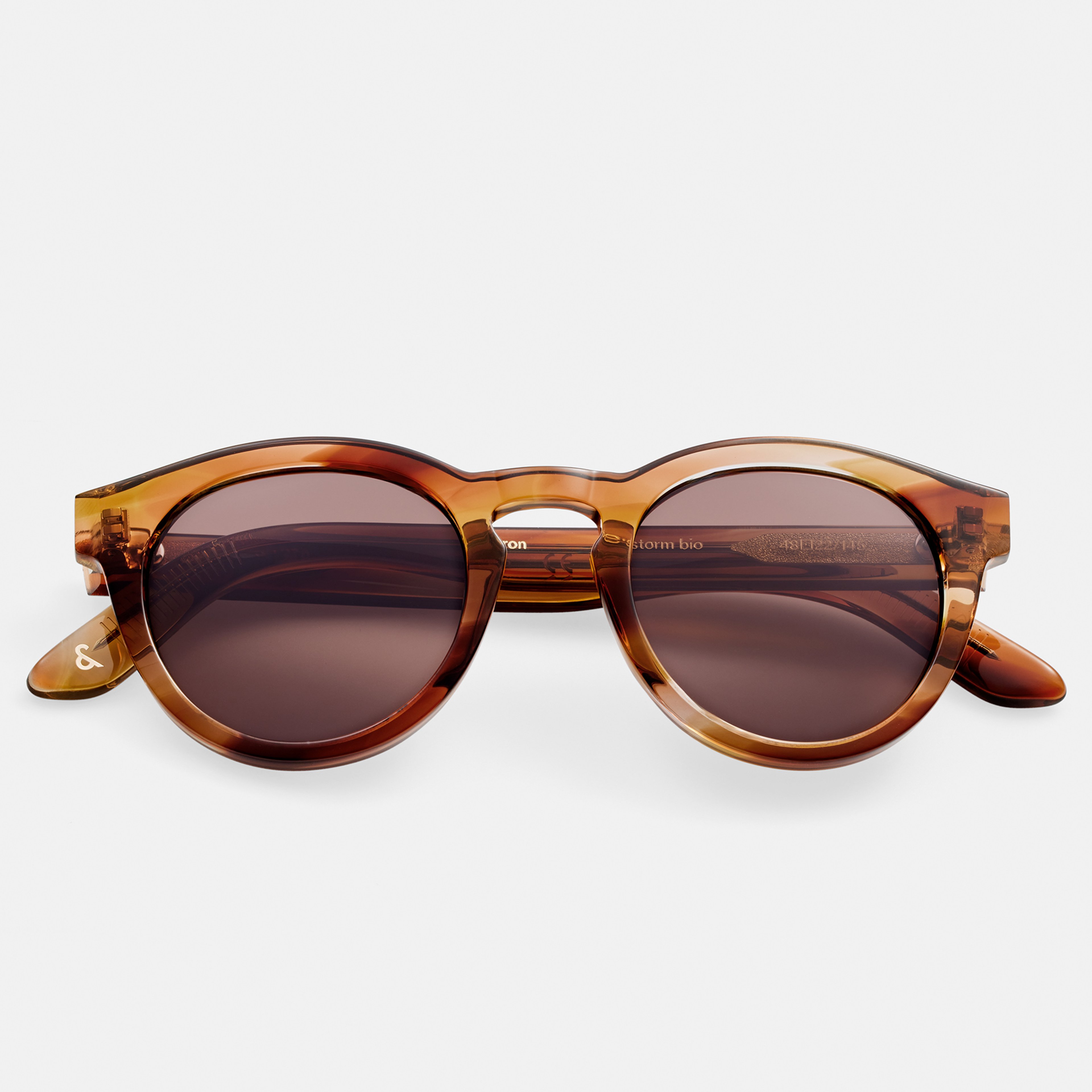 Ace & Tate Sunglasses | Round Acetate in Brown, Red