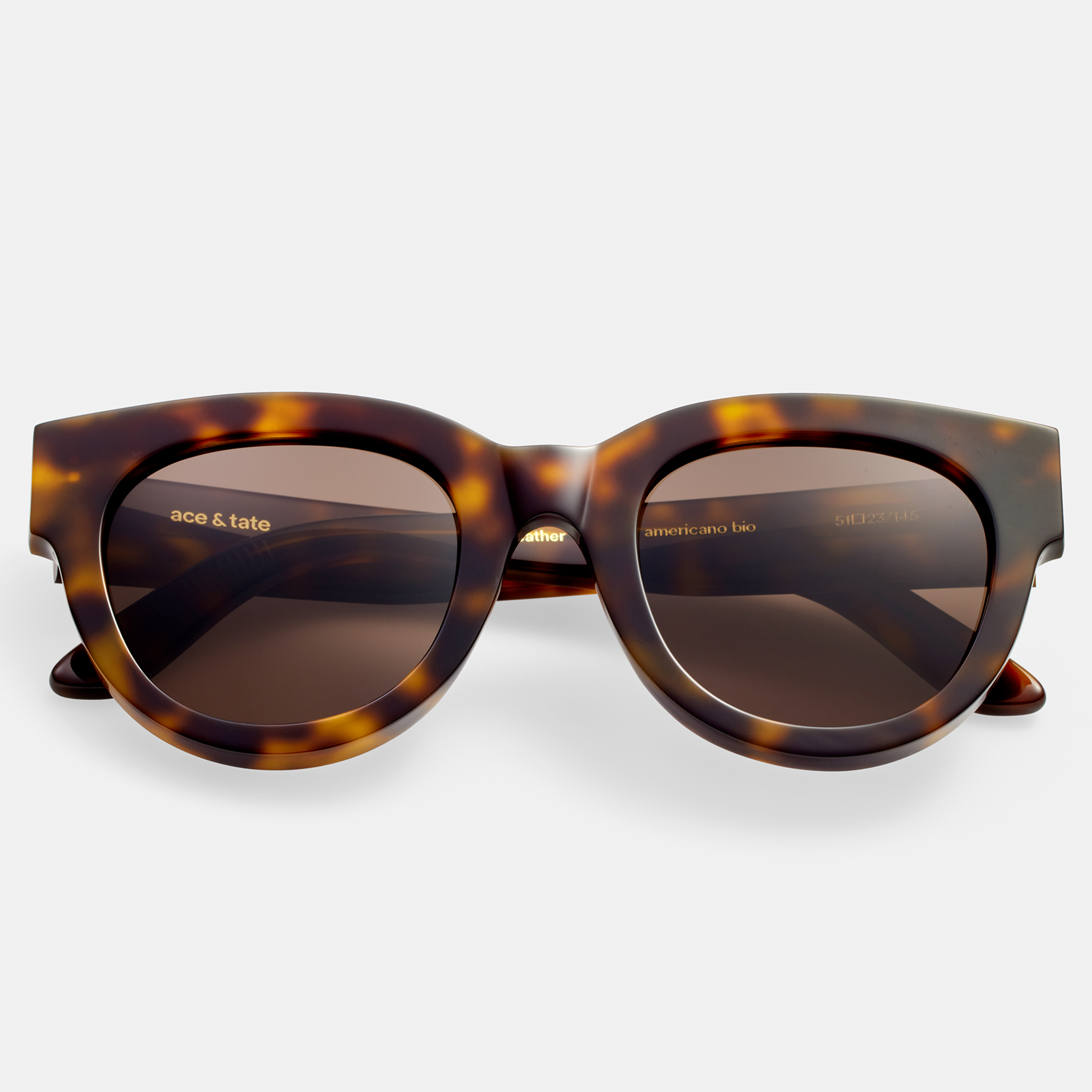 Ace & Tate Solaires | Ronde Acétate in Noir, Marron