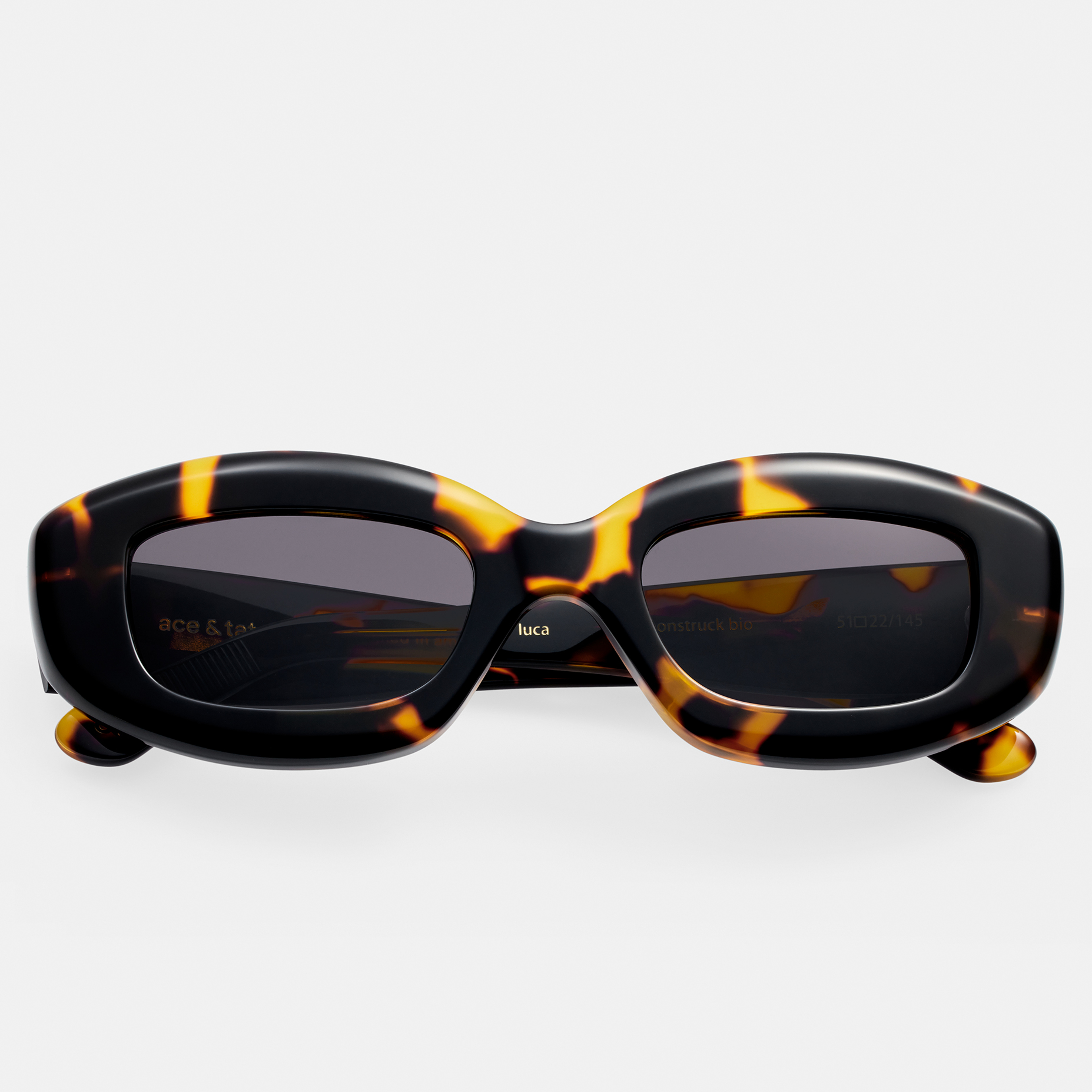 Ace & Tate Sonnenbrillen | Rechteckig Acetat in Schwarz, Braun, Gelb