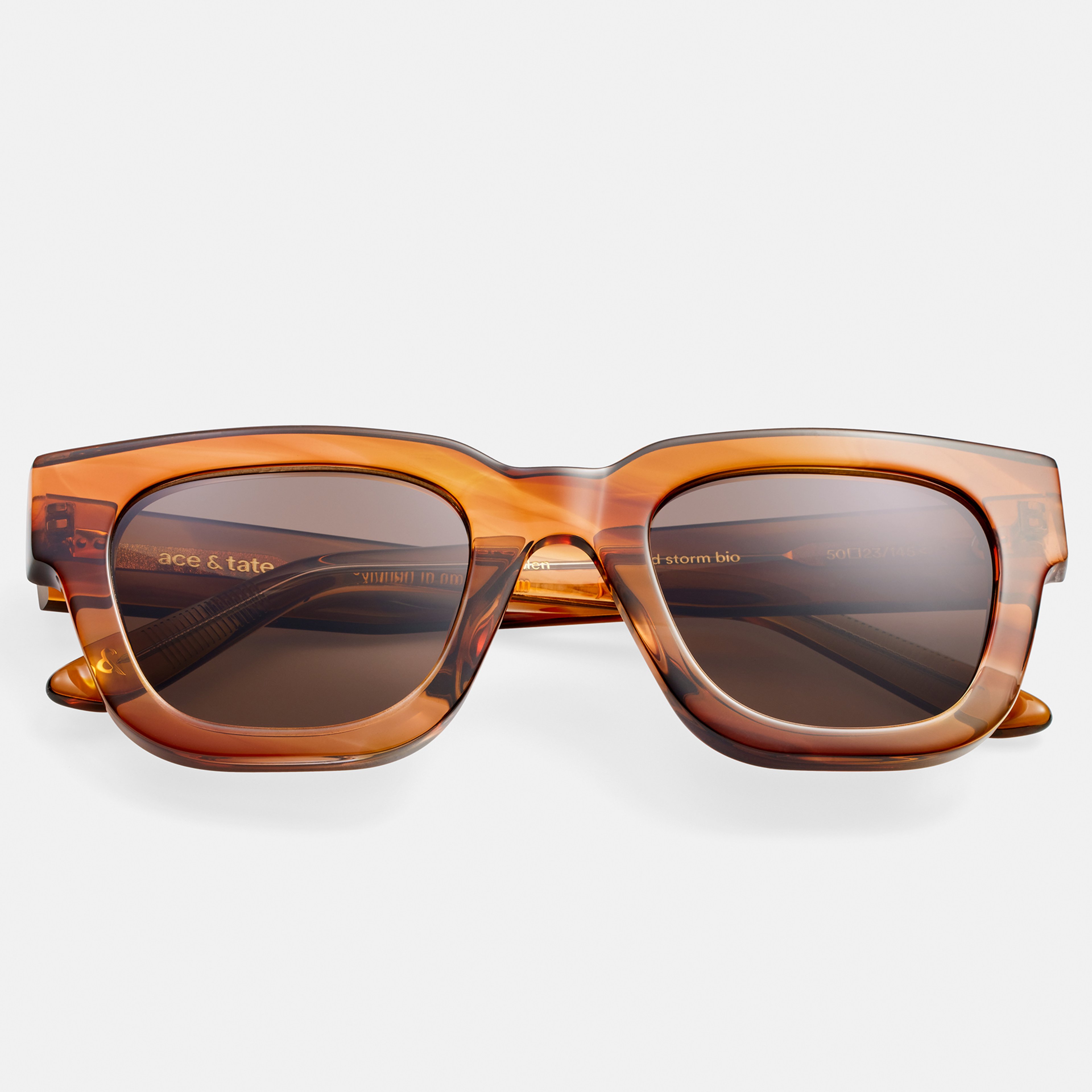 Ace & Tate Sunglasses | Square Acetate in Brown, Red
