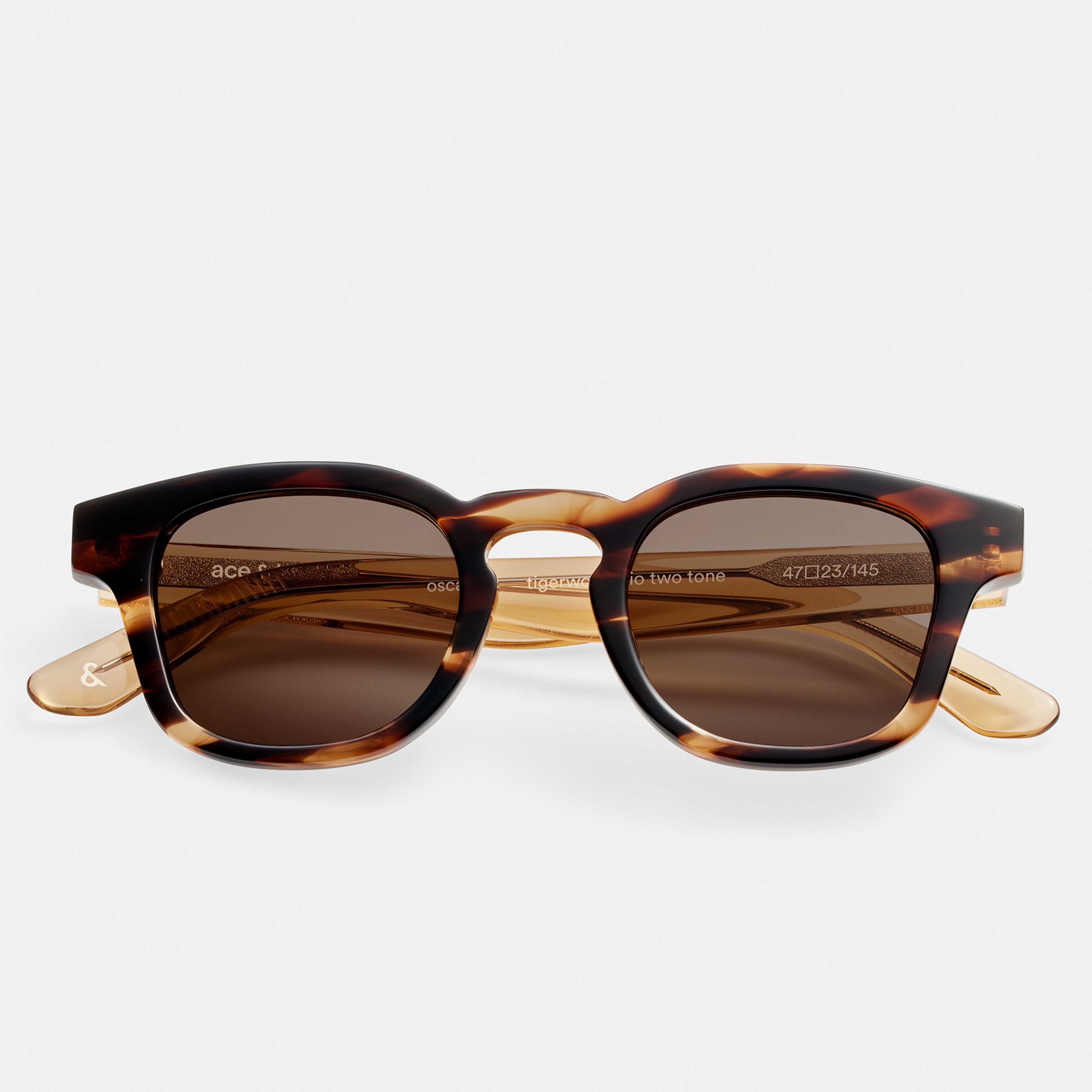 Ace & Tate Sunglasses | Round Acetate in Brown, Orange, Yellow