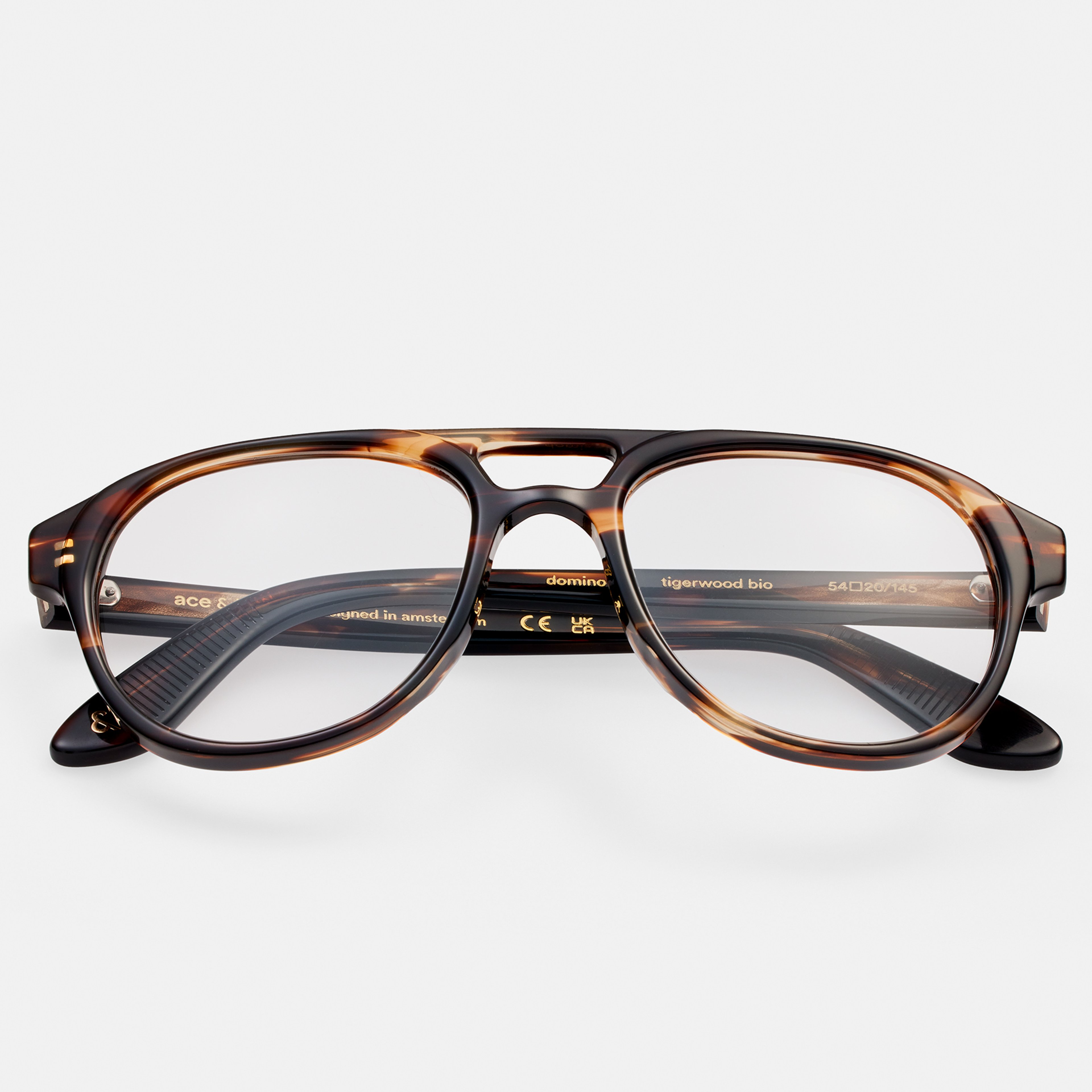 Ace & Tate Brillen | Oval Acetat in Braun, Orange