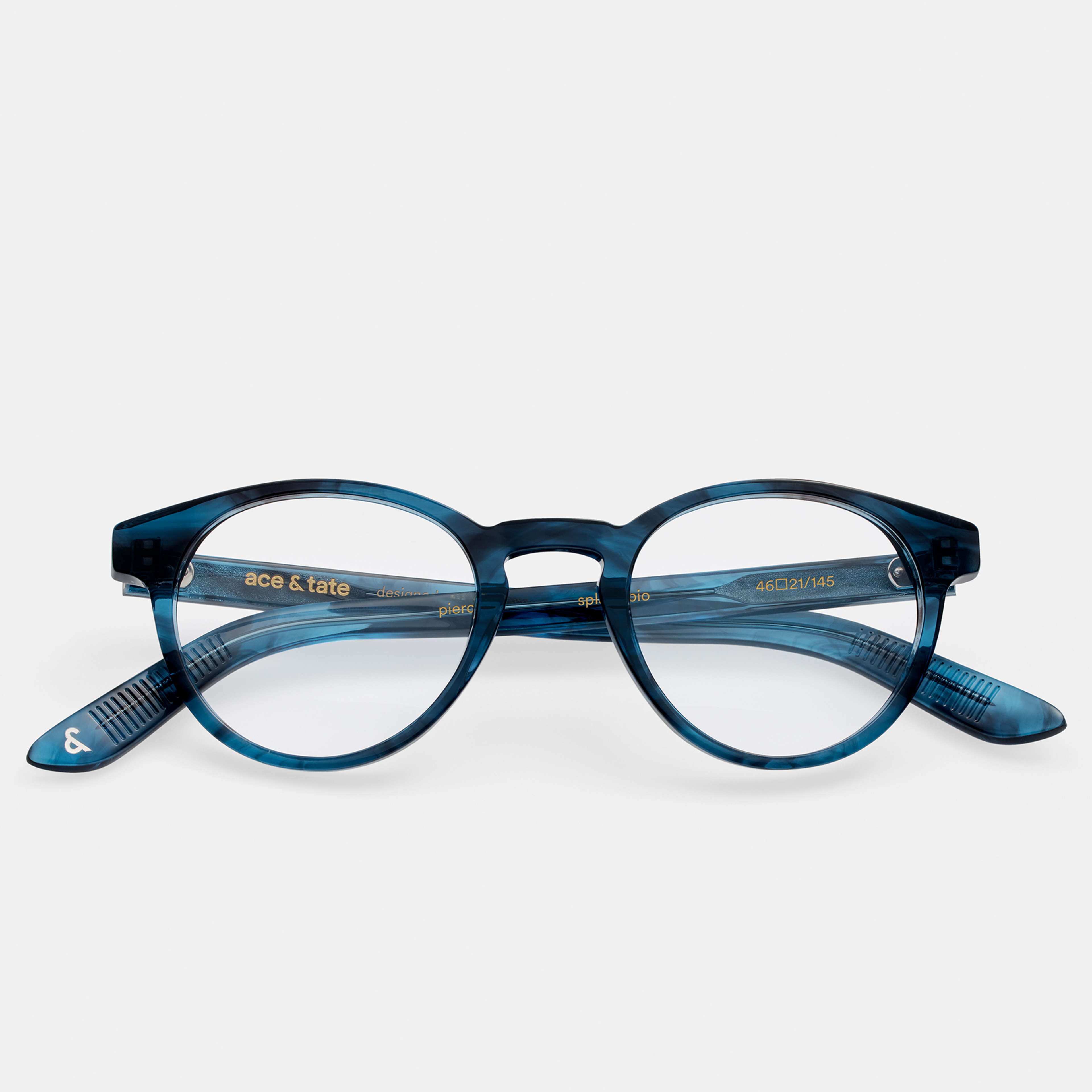 Ace & Tate Brillen | Rund Acetat in Blau