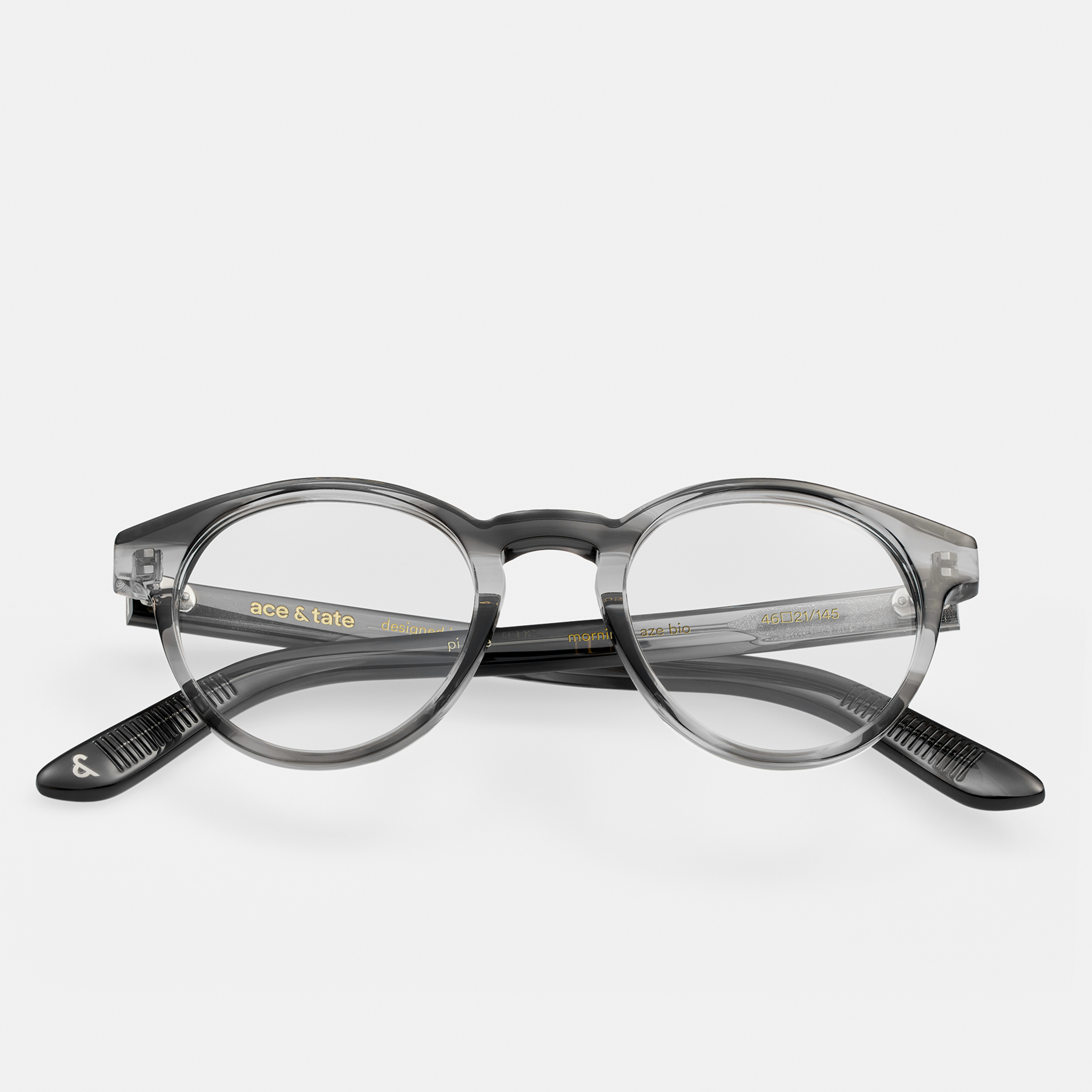 Ace & Tate Brillen | Rund Acetat in Transparent, Grau