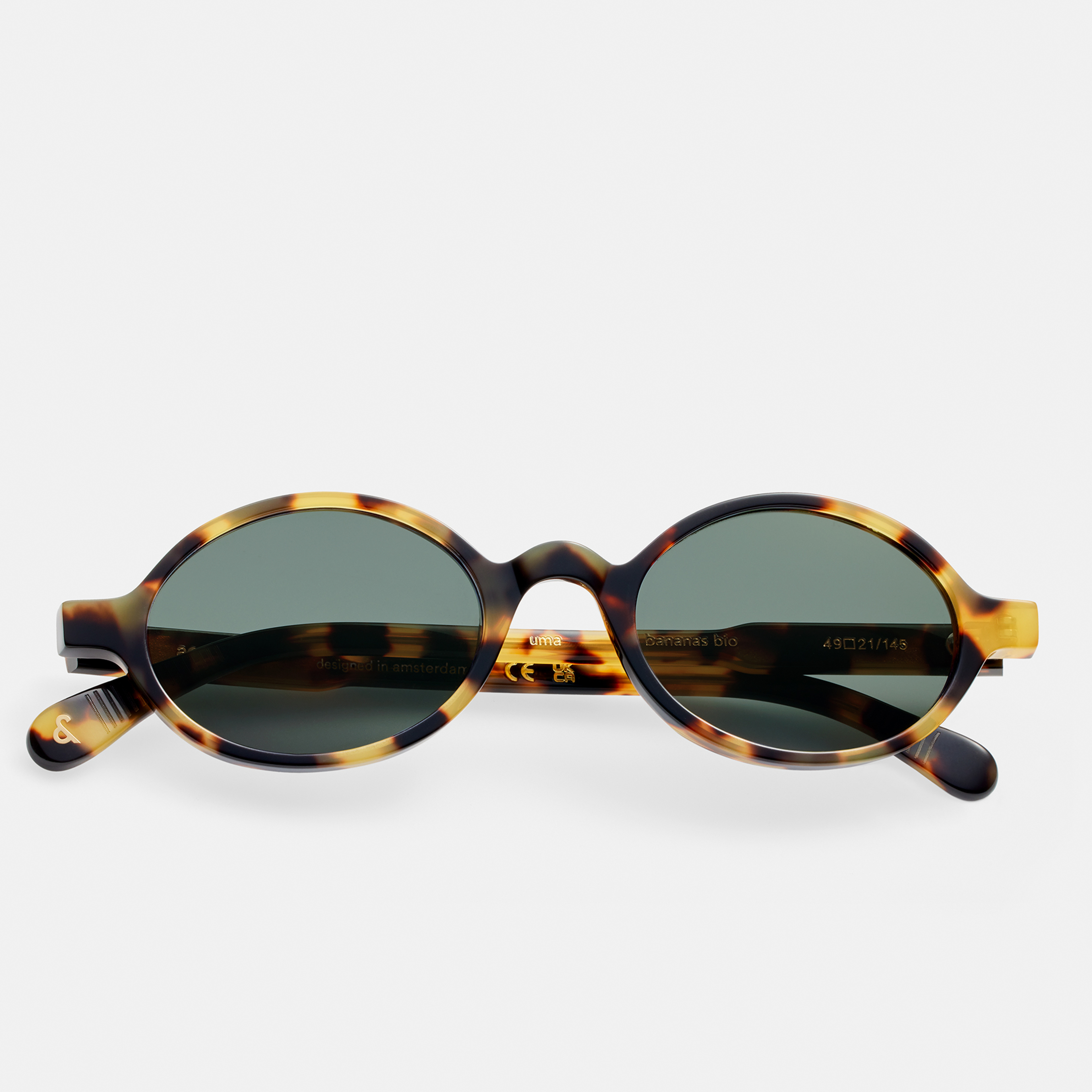 Ace & Tate Sunglasses | Round Acetate in Brown, Yellow