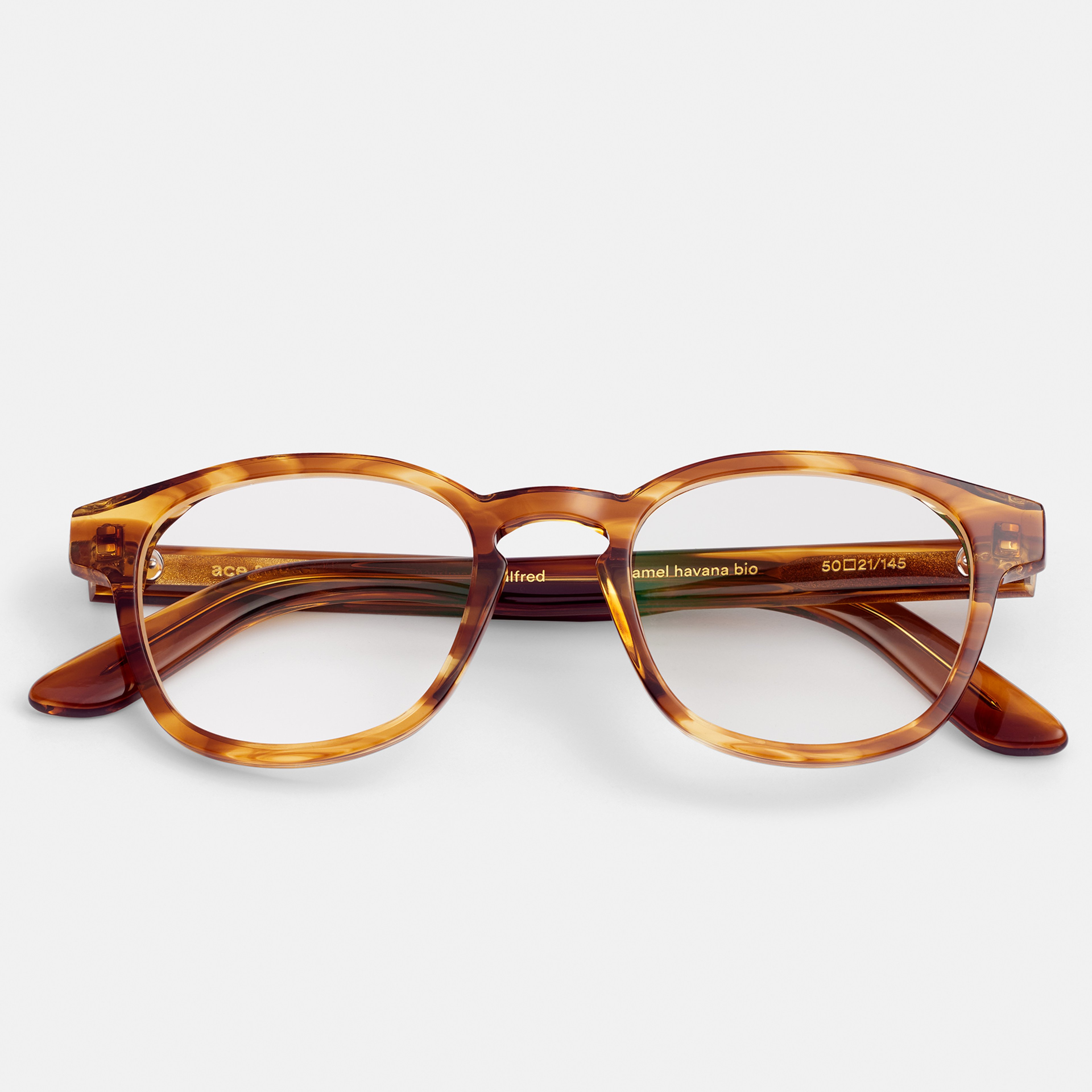 Ace & Tate Brillen | Quadratisch Acetat in Braun, Orange