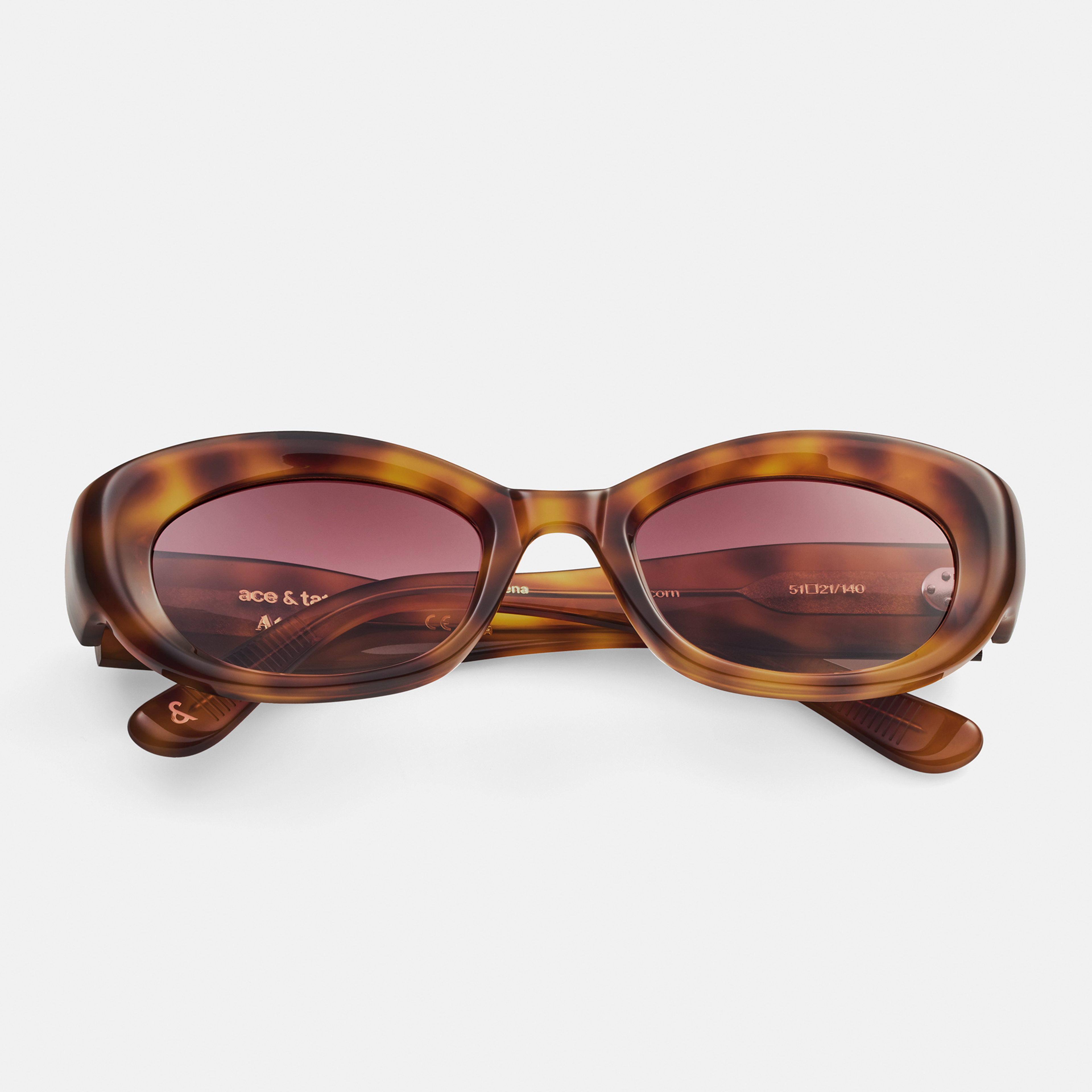 Ace & Tate Sunglasses | Round Acetate in Beige, Brown, Yellow