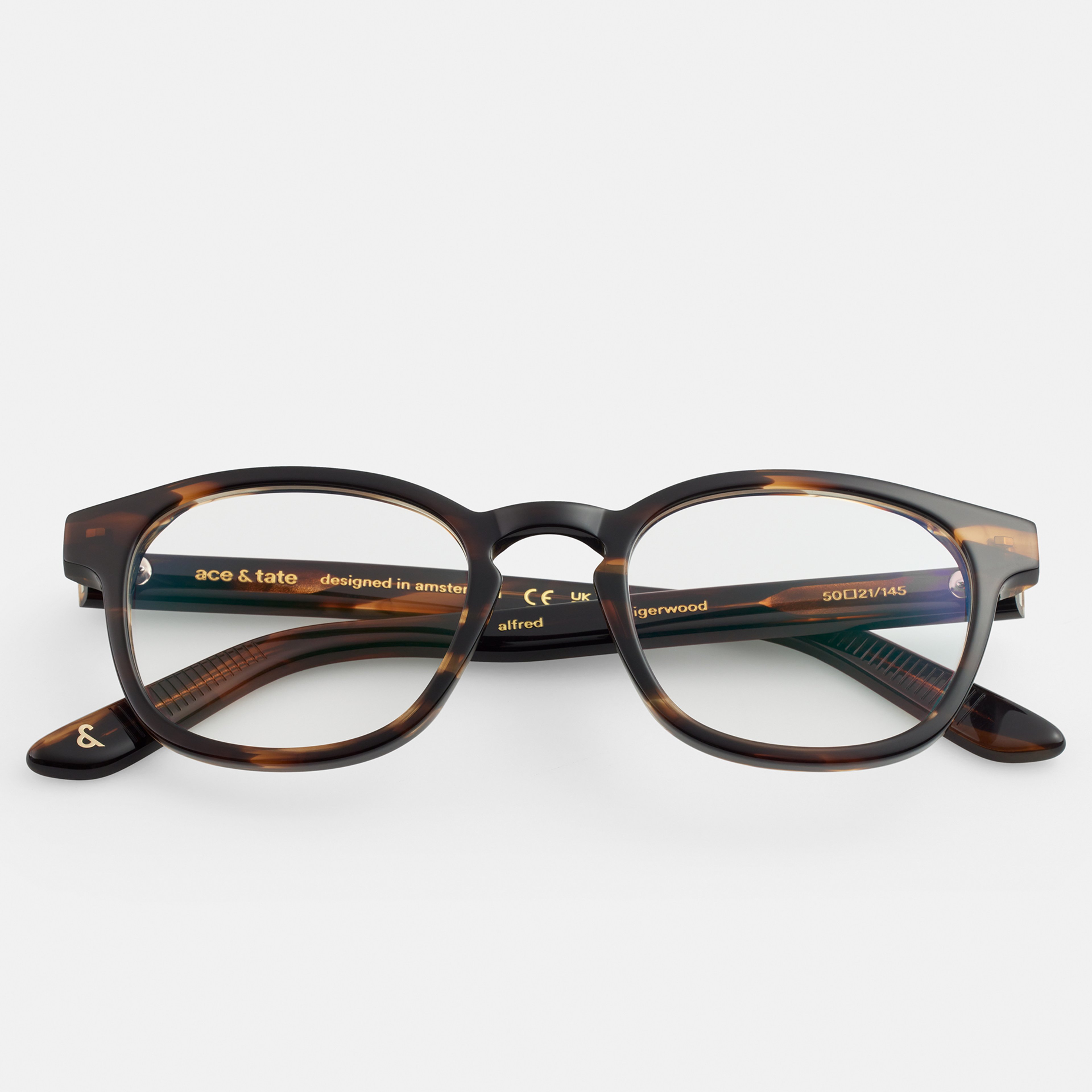 Ace & Tate Glasses | Square Acetate in Brown, Orange