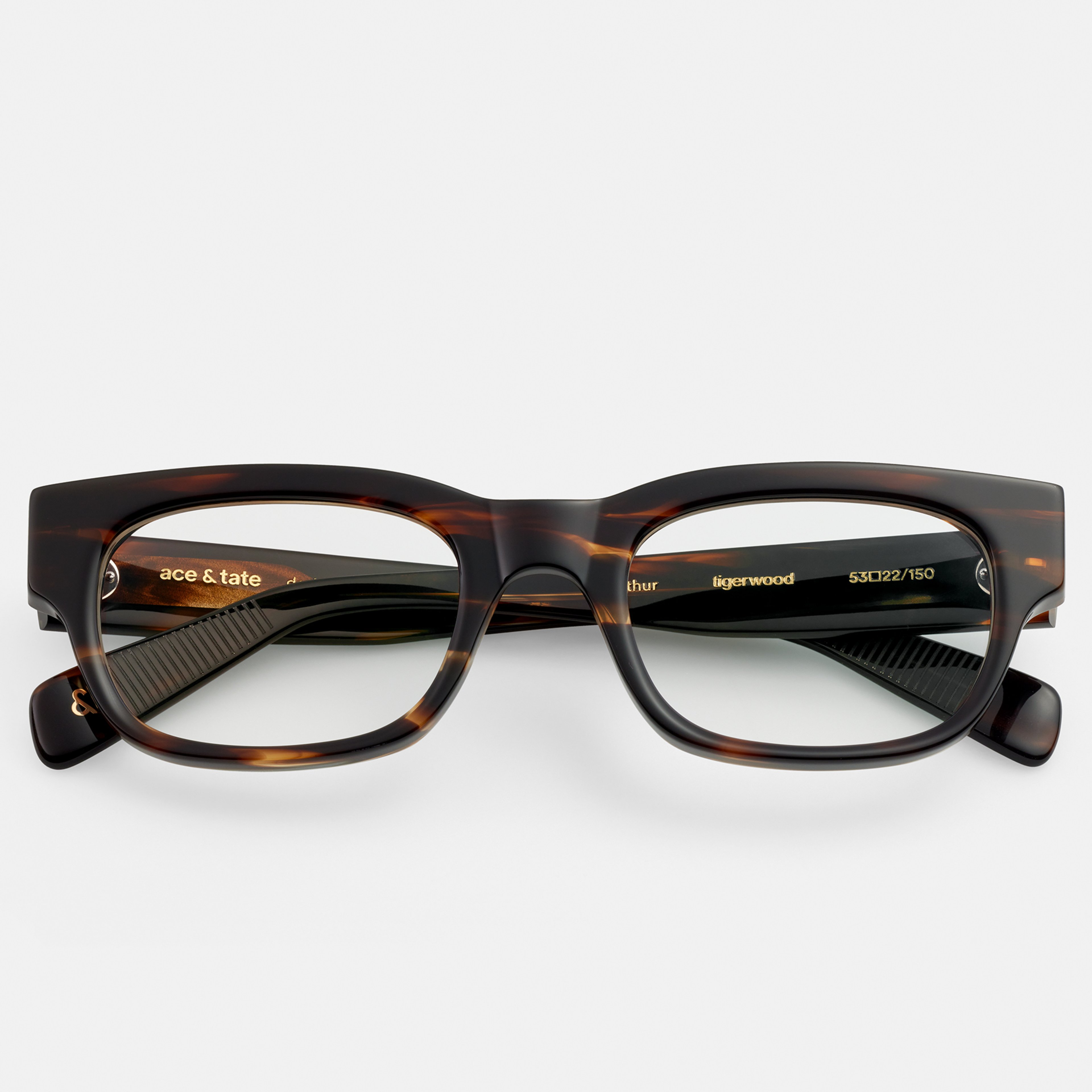 Ace & Tate Optiques | Rectangulaire Acétate in Marron, Orange