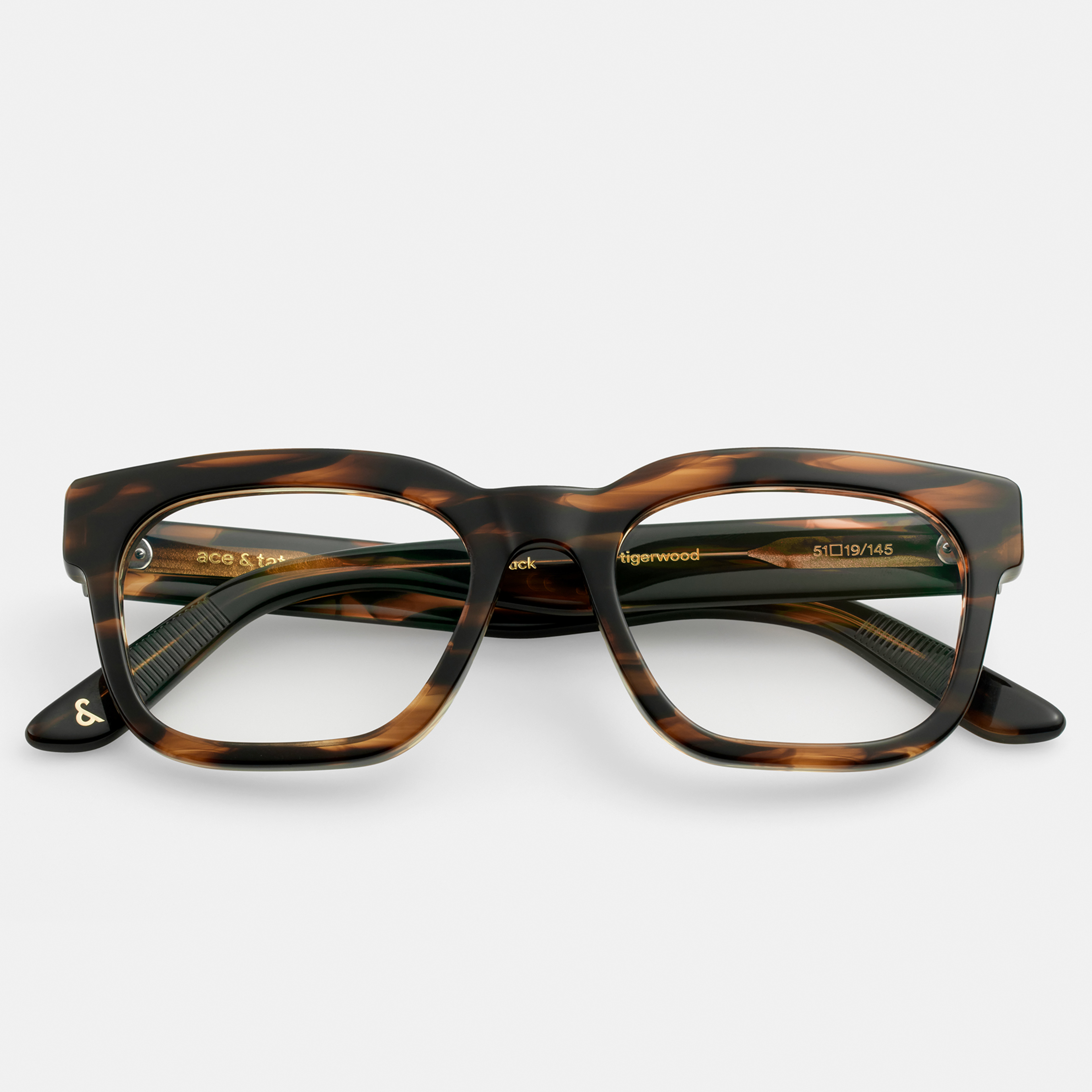Ace & Tate Glasses | Rectangle Acetate in Brown, Orange