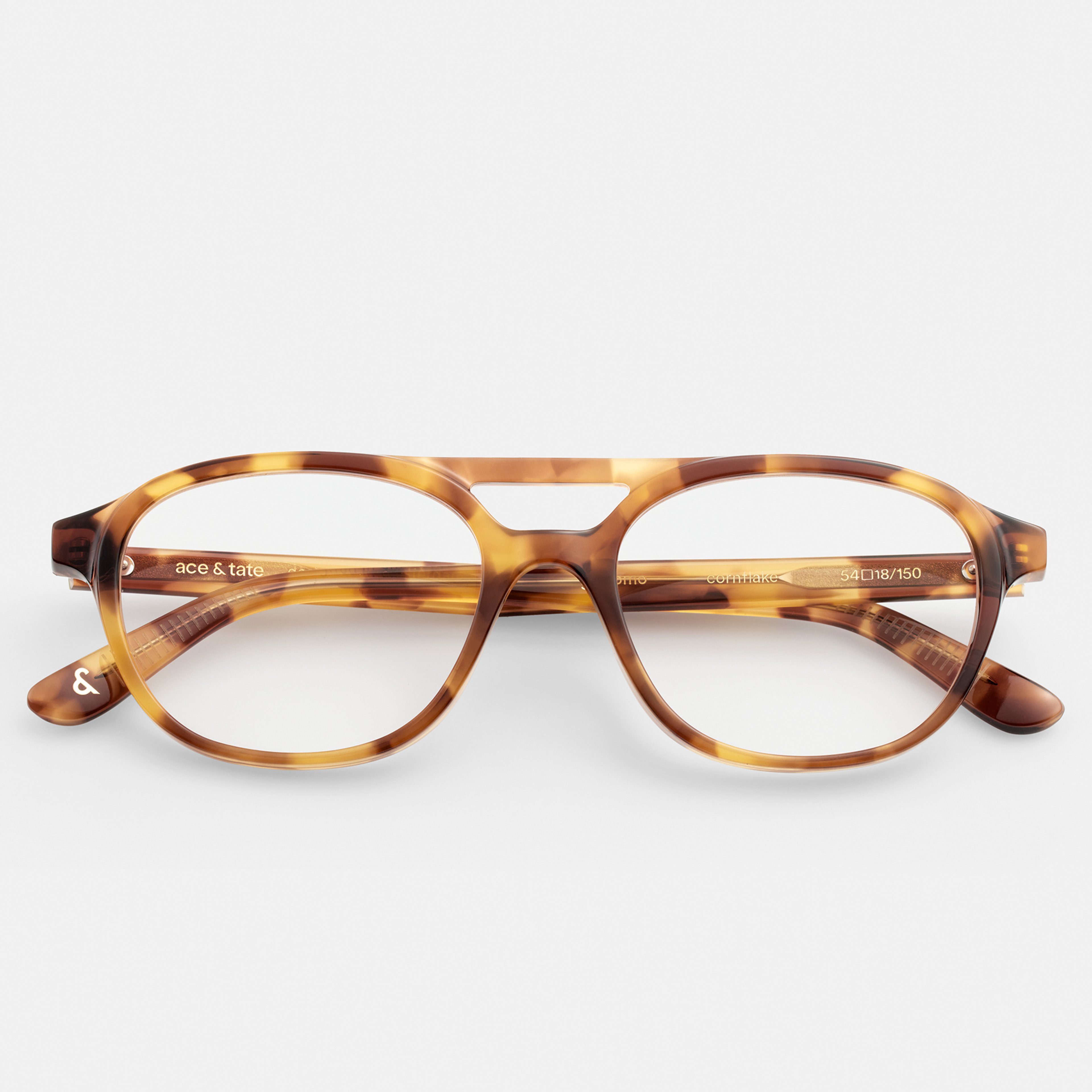 Ace & Tate Glasses | Round Acetate in Beige, Brown, Yellow