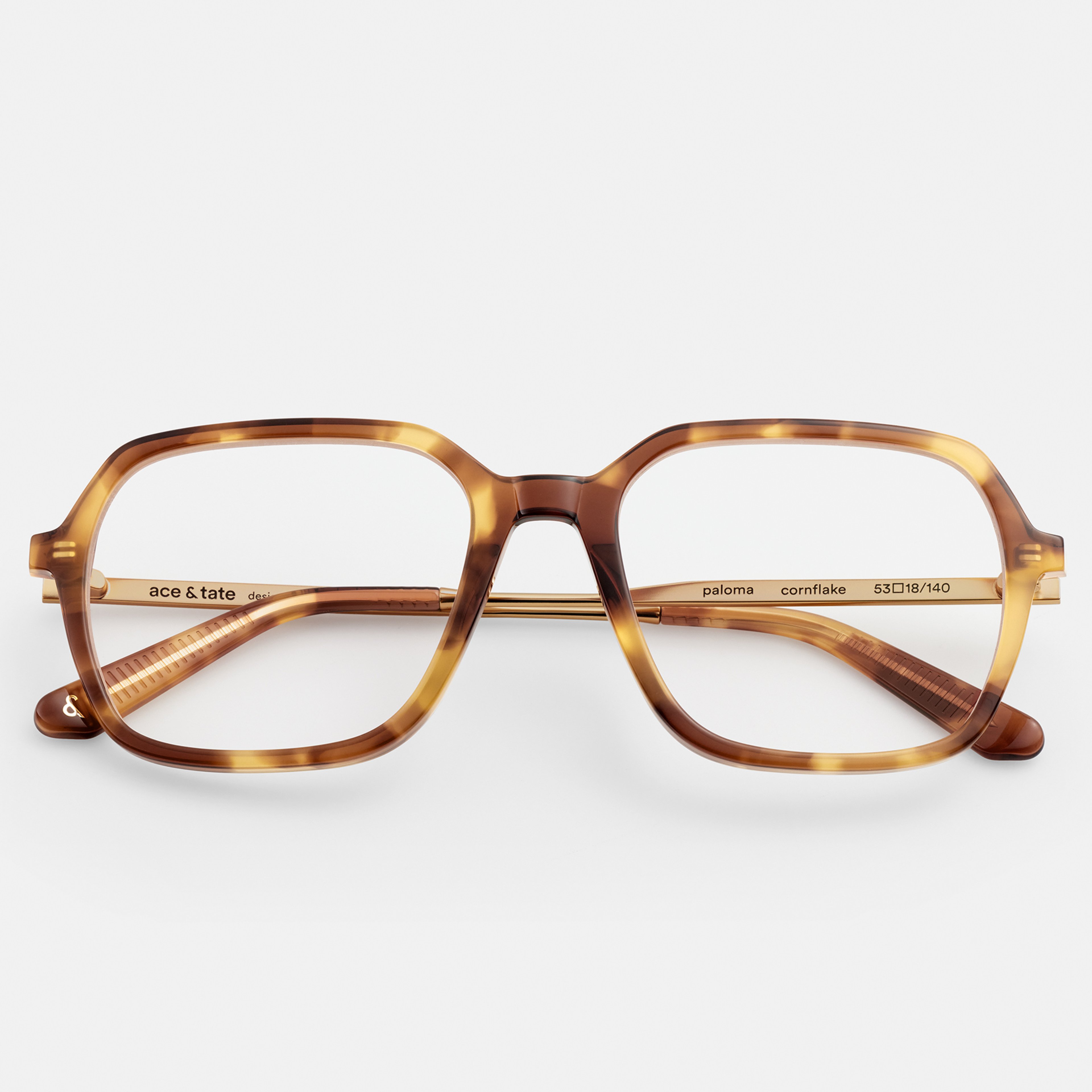 Ace & Tate Glasses | Square Combi in Beige, Brown, Yellow