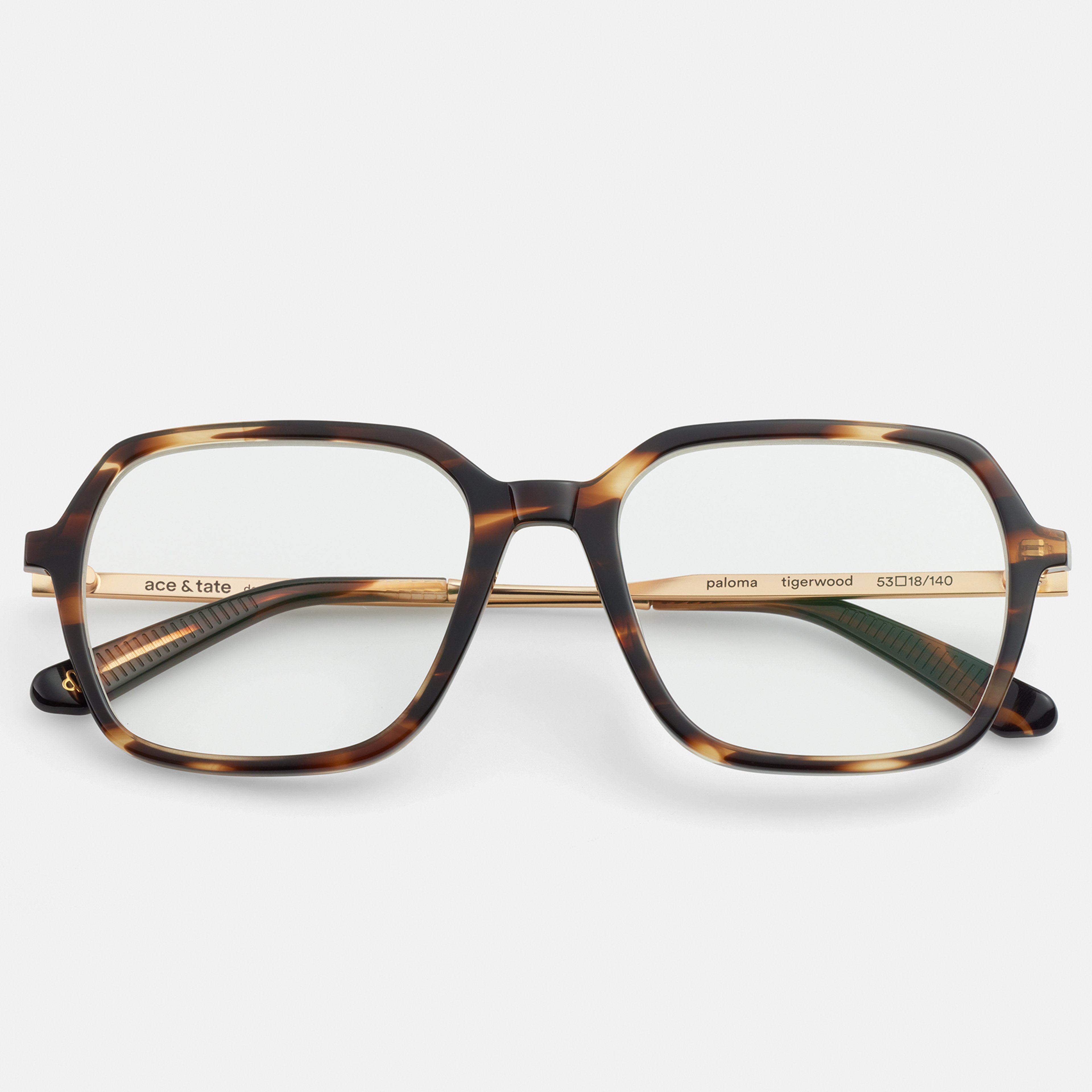 Ace & Tate Glasses | Square Combi in Brown, Orange
