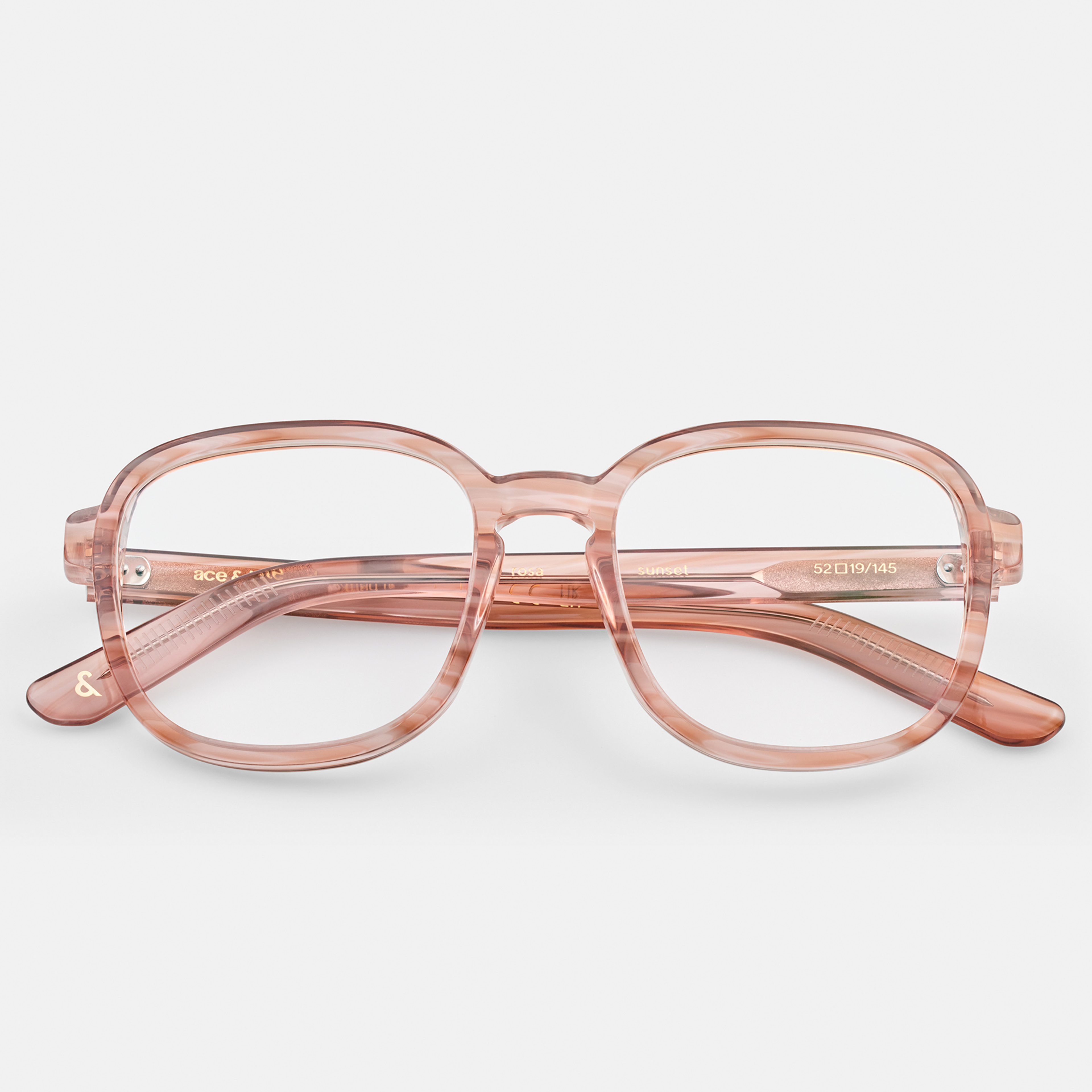 Ace & Tate Glasses | Square Acetate in Beige, Orange