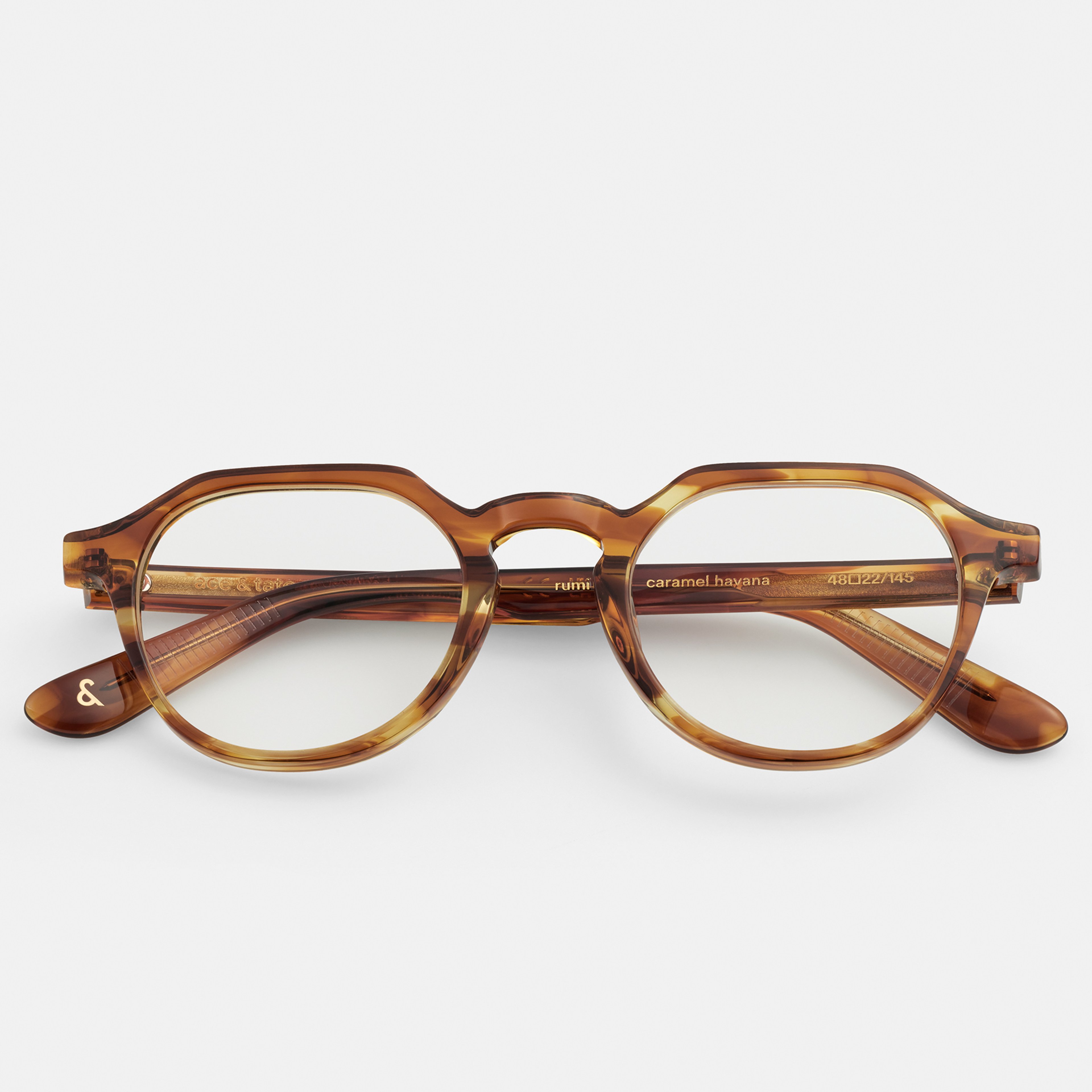 Ace & Tate Optiques | Hexagonal Acétate in Marron, Orange