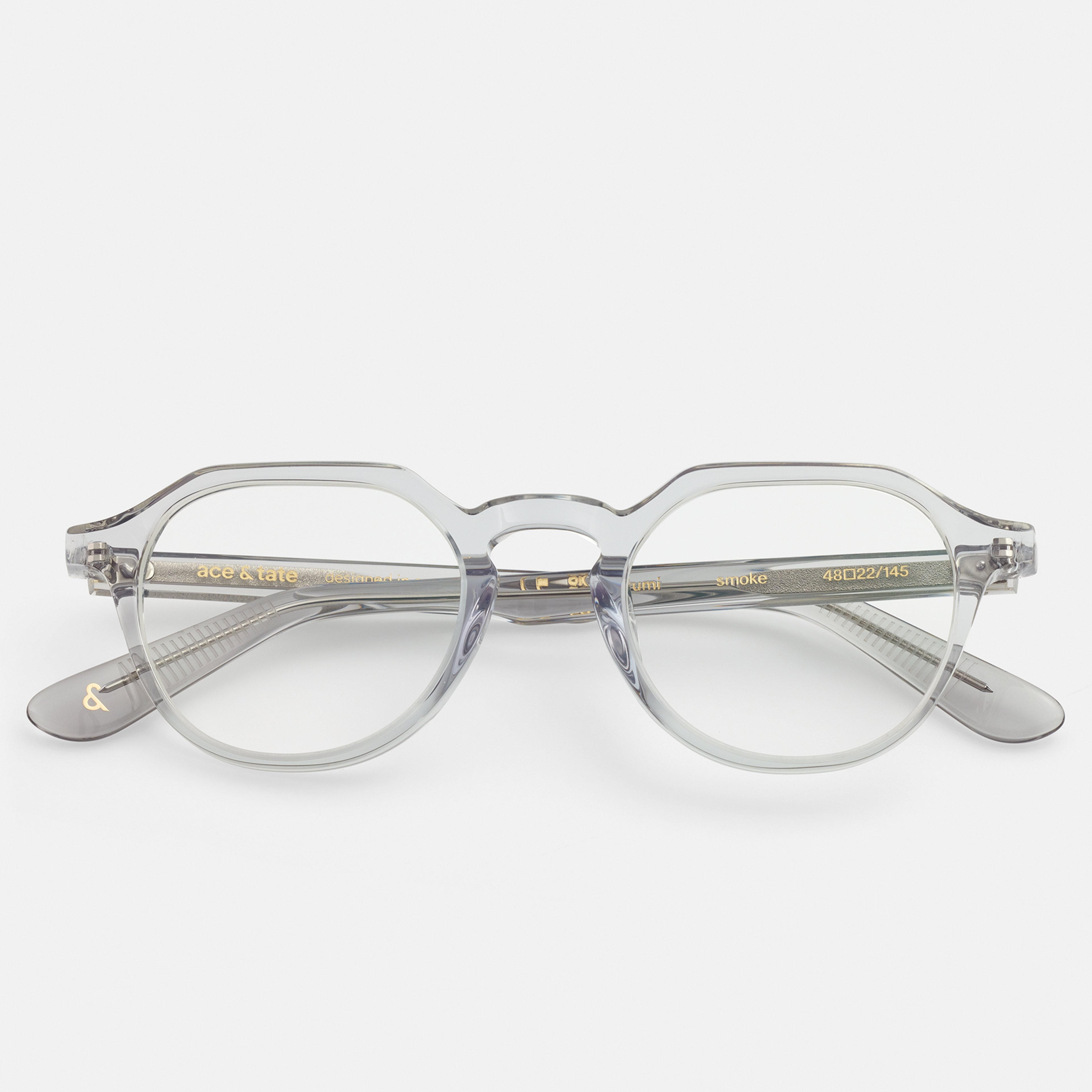 Ace & Tate Optiques | Hexagonal Acétate in Clair, Gris