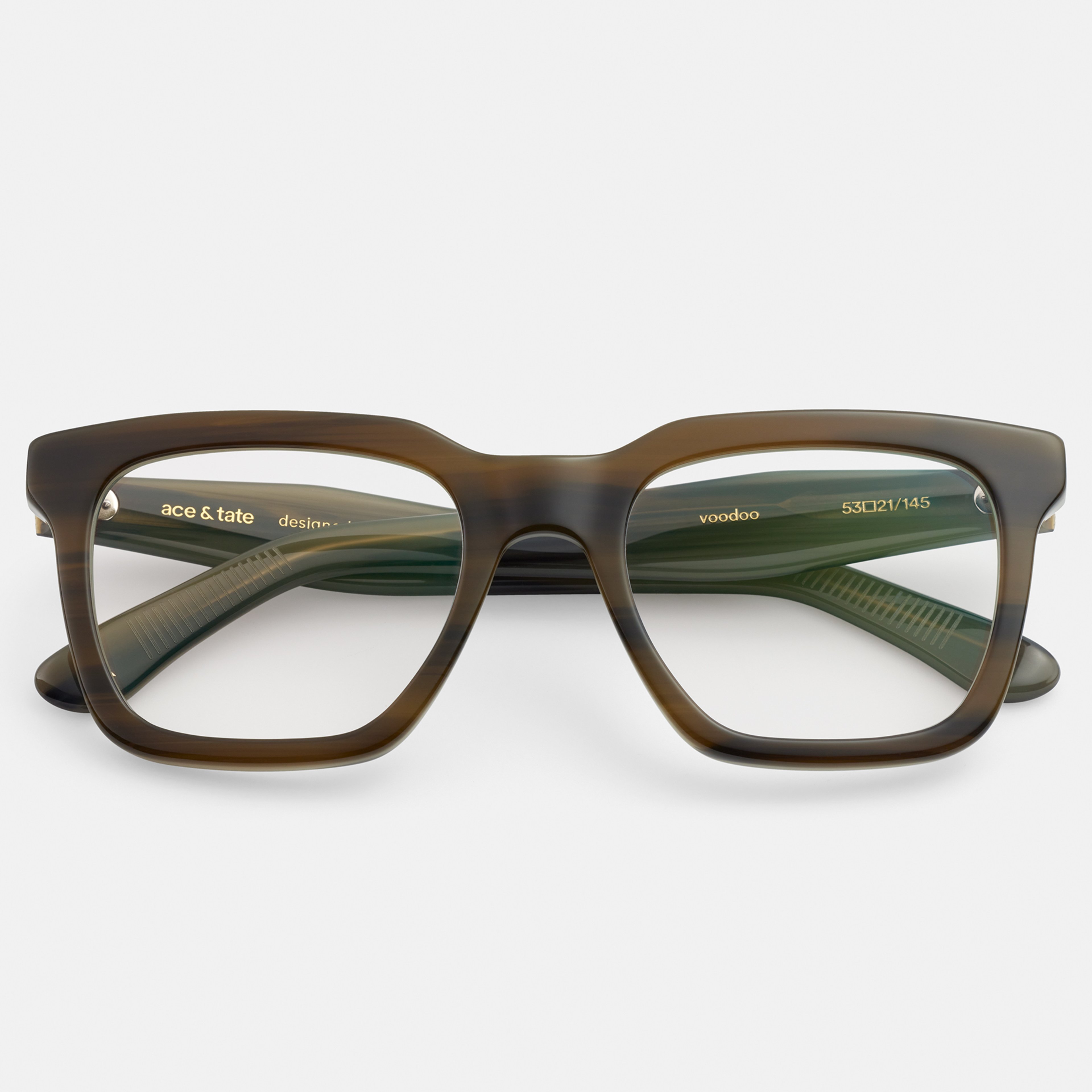 Ace & Tate Optiques | Carrée Acétate in Vert, Gris
