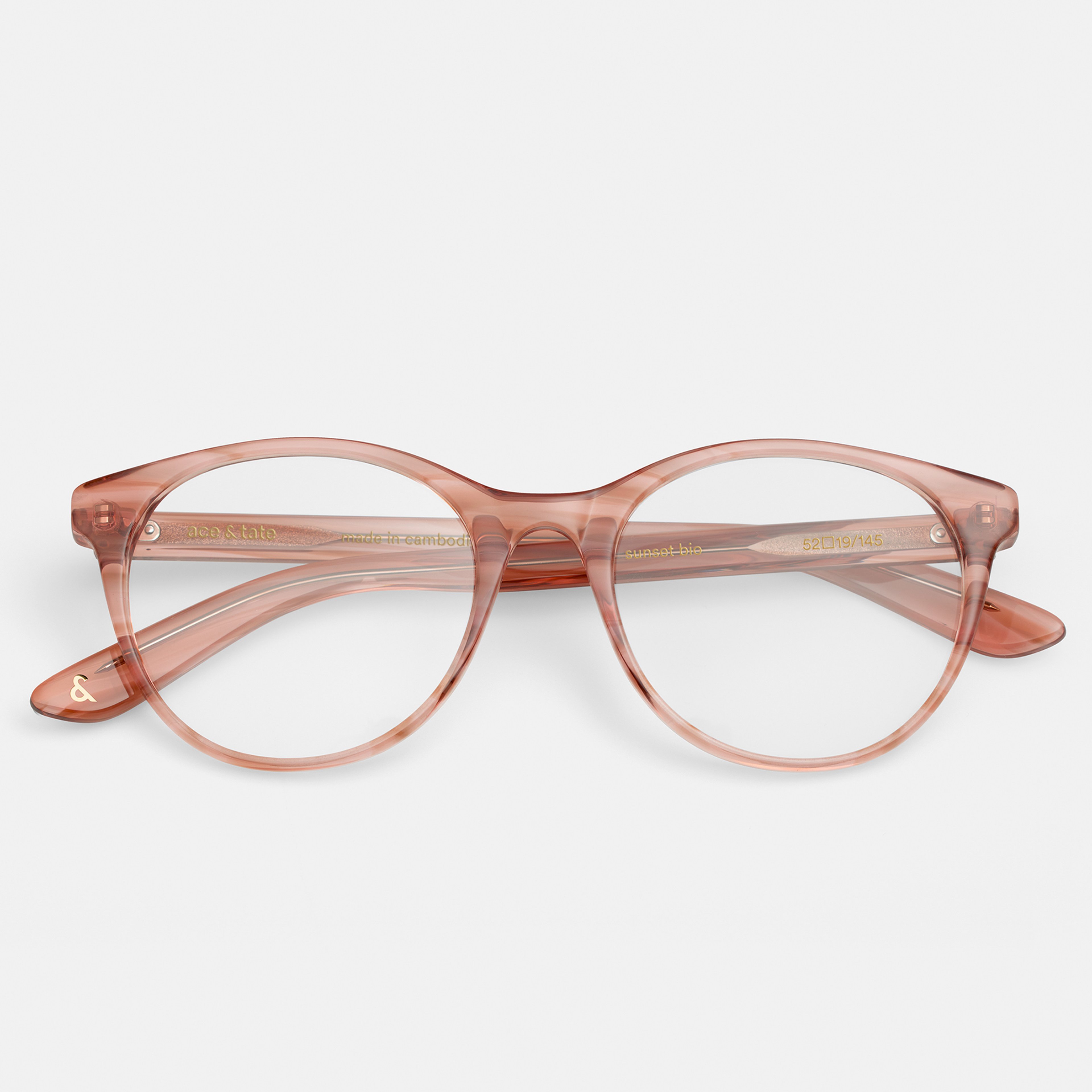 Ace & Tate Brillen | Oval Acetat in Beige, Orange