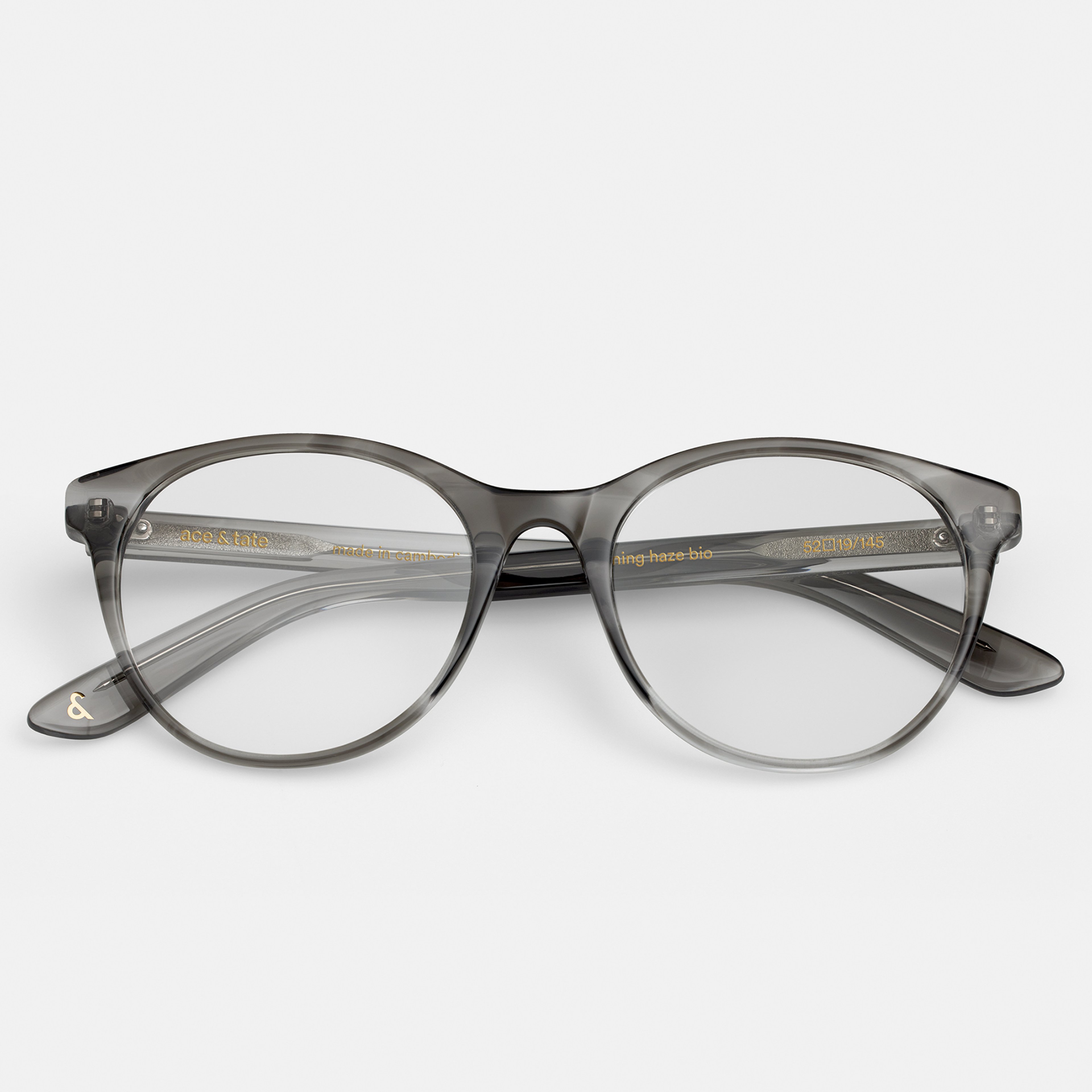 Ace & Tate Glasses | Oval Acetate in Clear, Grey