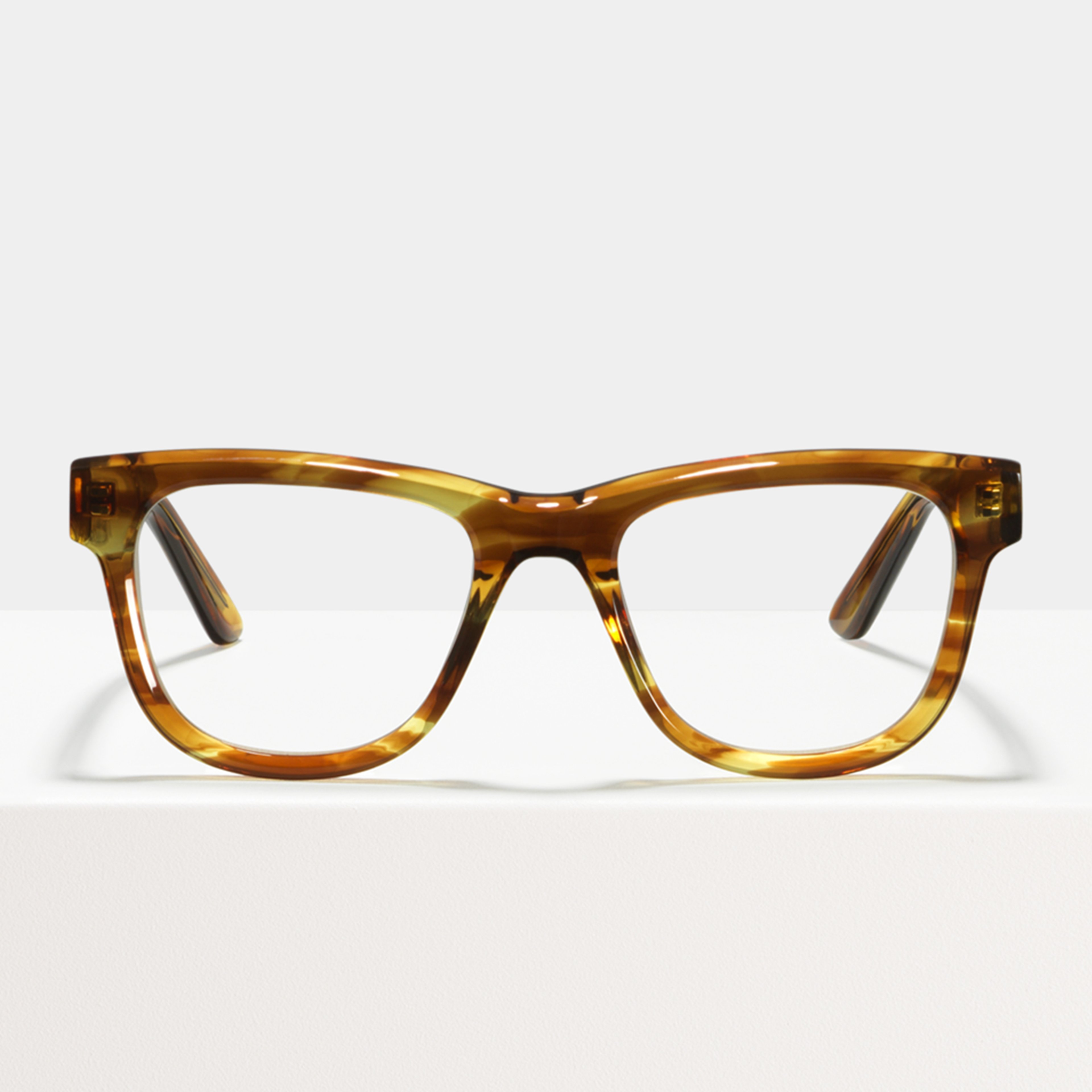 Ace & Tate Glasses | Rectangle Acetate in Brown, Orange