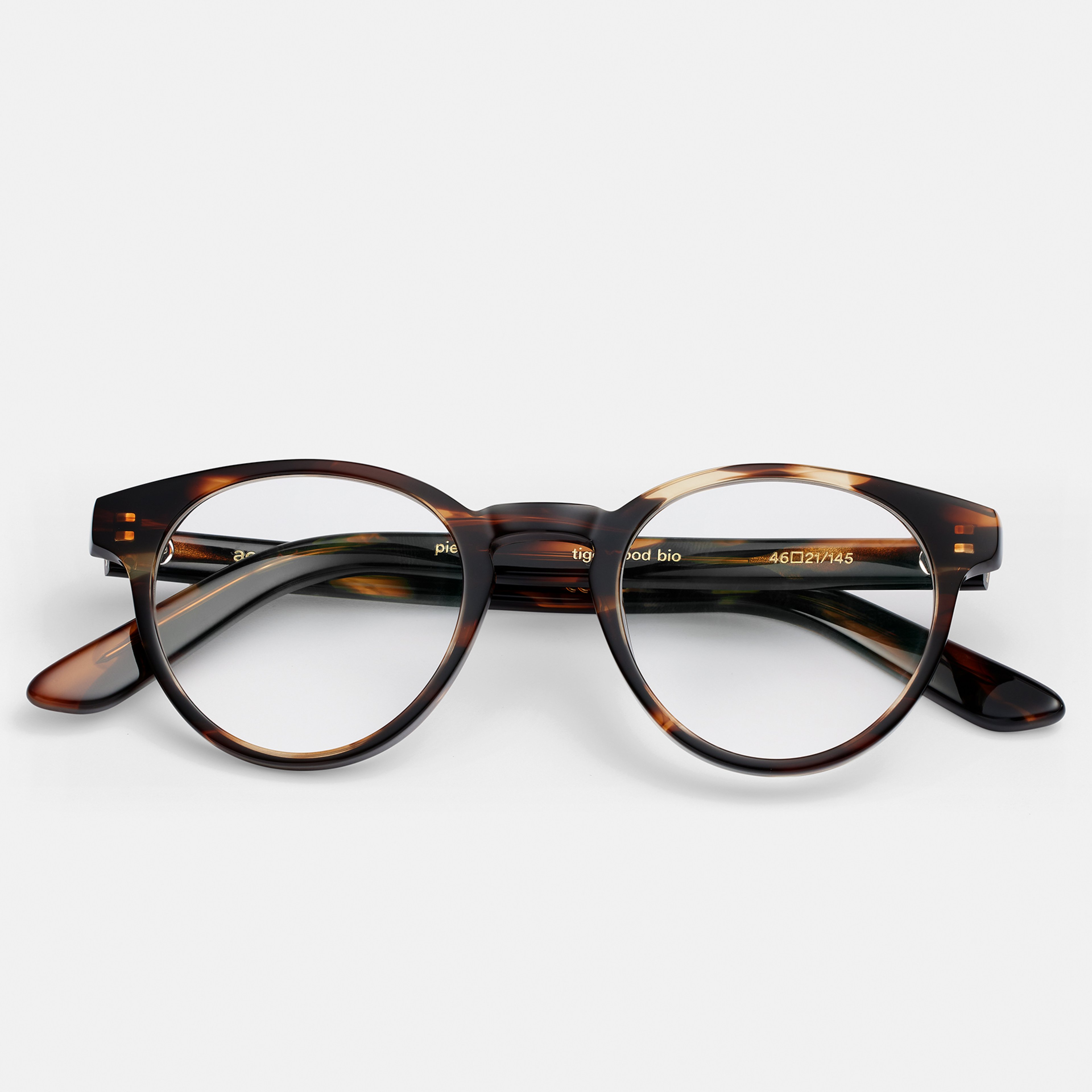 Ace & Tate Glasses | Round Acetate in Brown, Orange