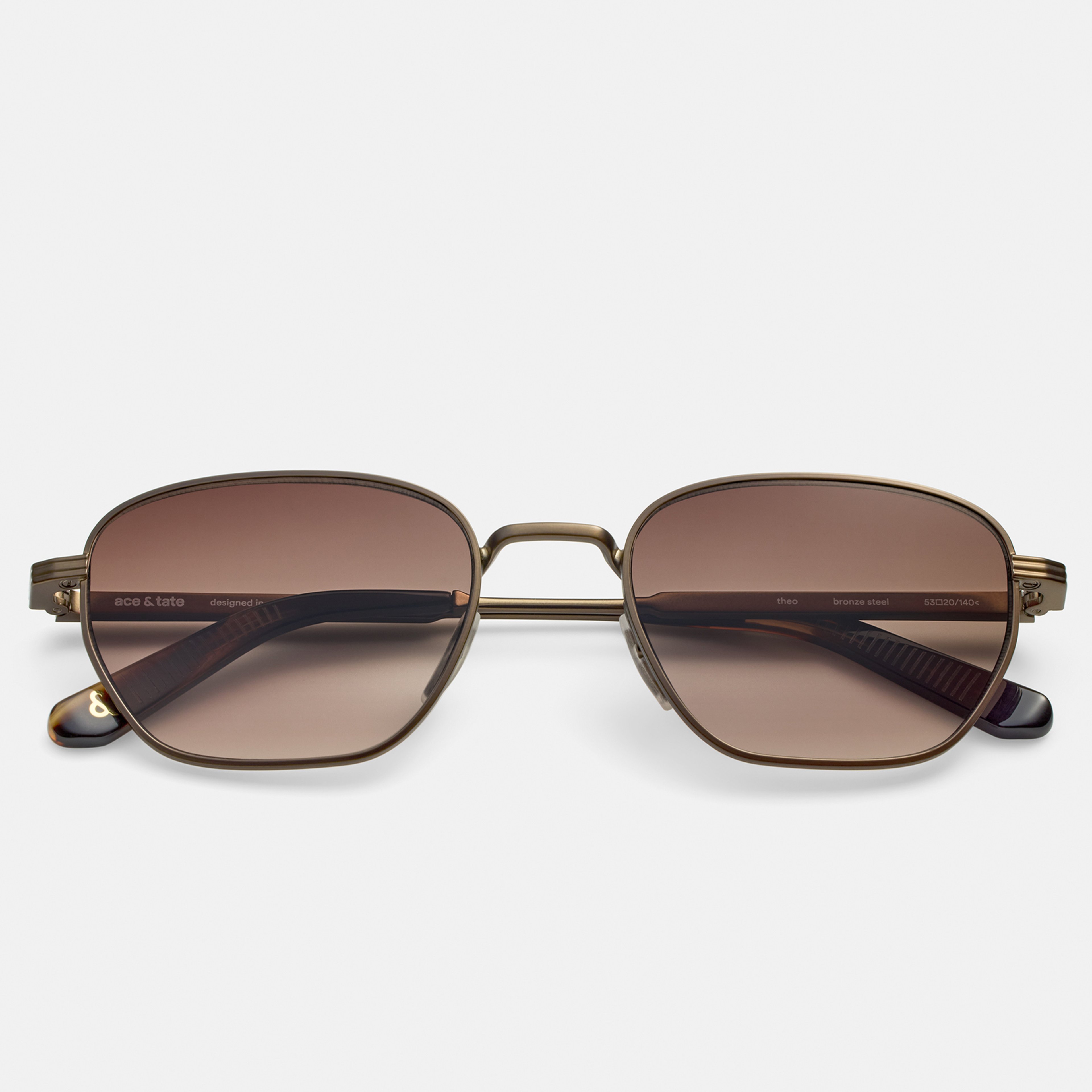 Ace & Tate Sonnenbrillen | Hexagonal Metall in Braun