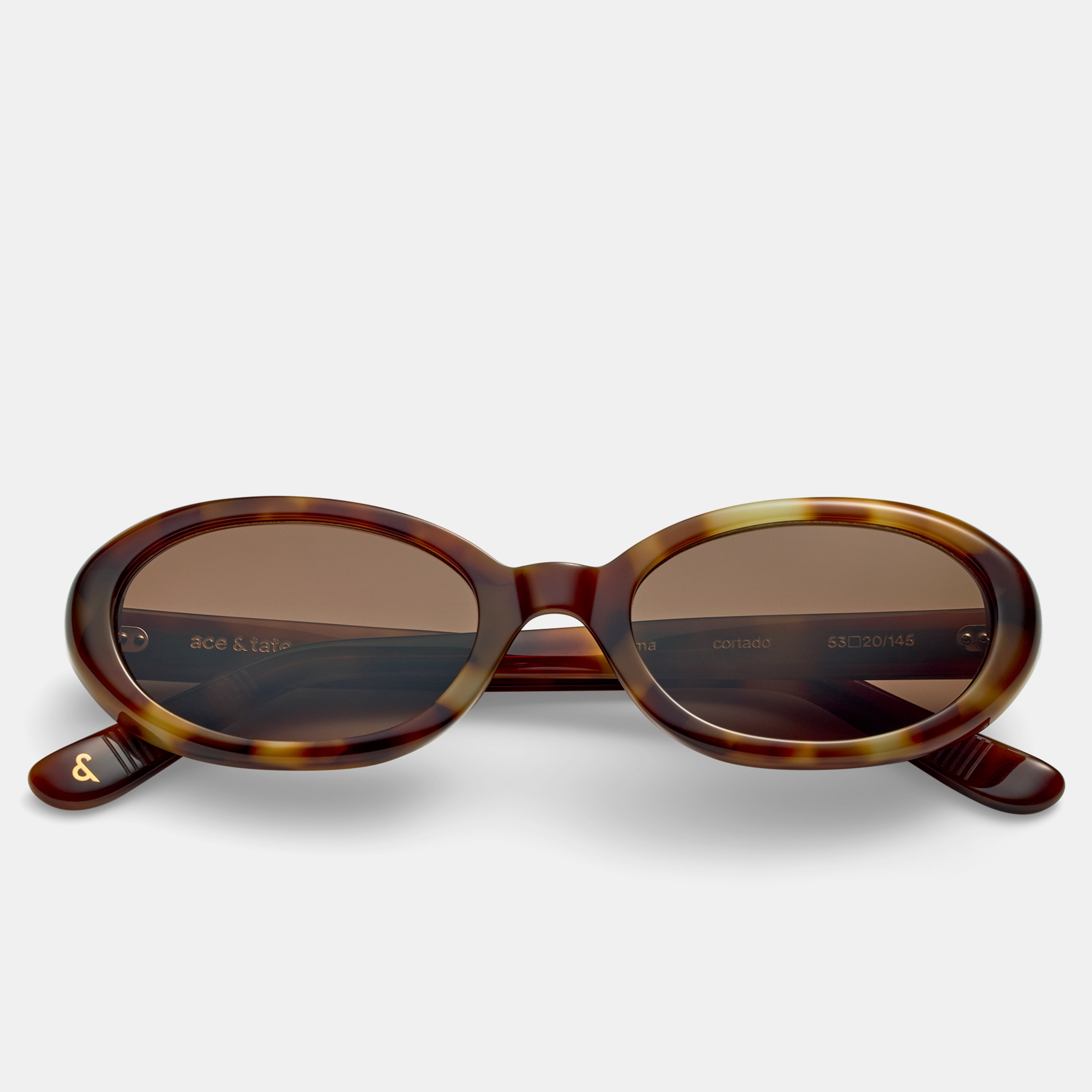 Ace & Tate Sunglasses | Oval Acetate in Brown, Yellow
