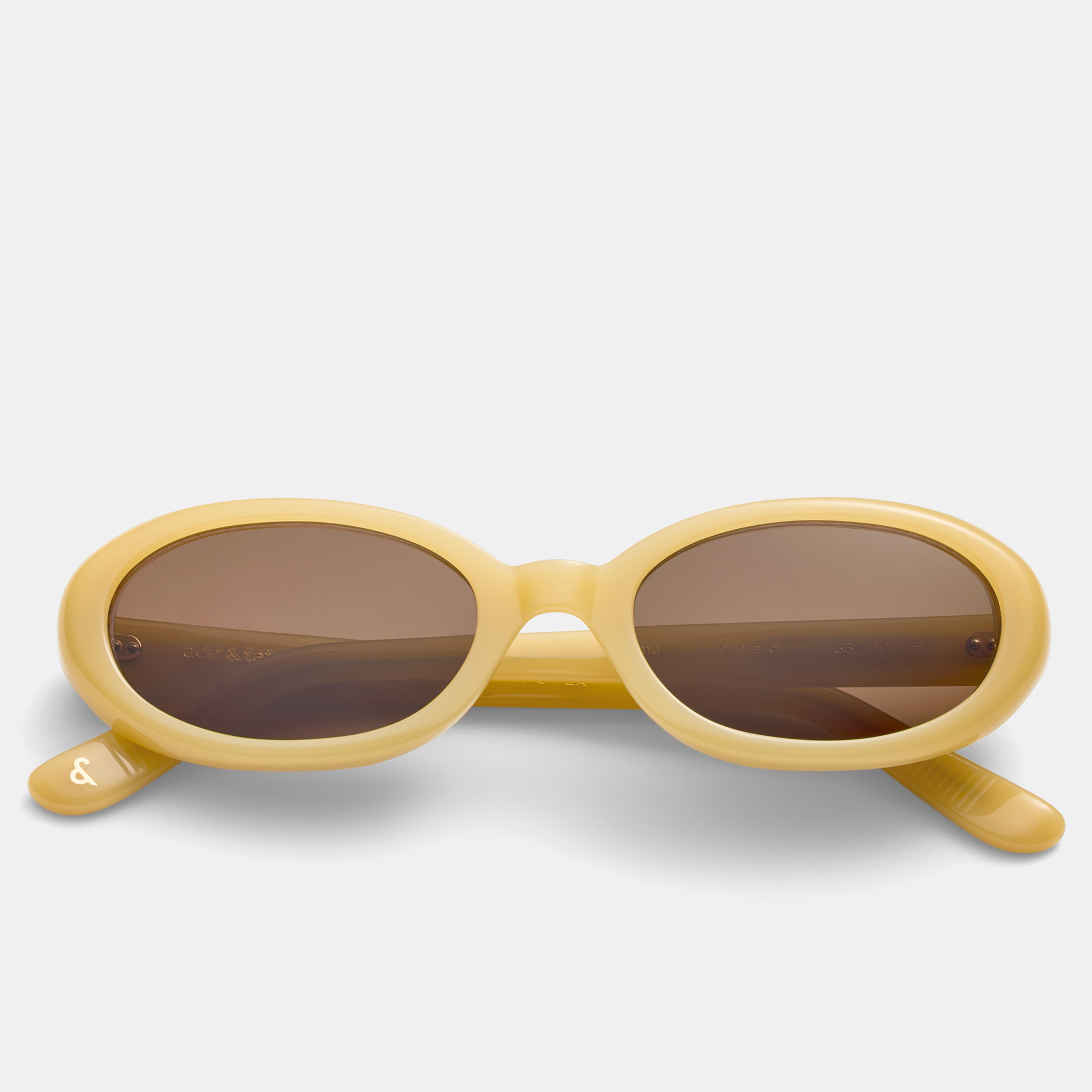 Ace & Tate Sunglasses | Oval Acetate in Yellow