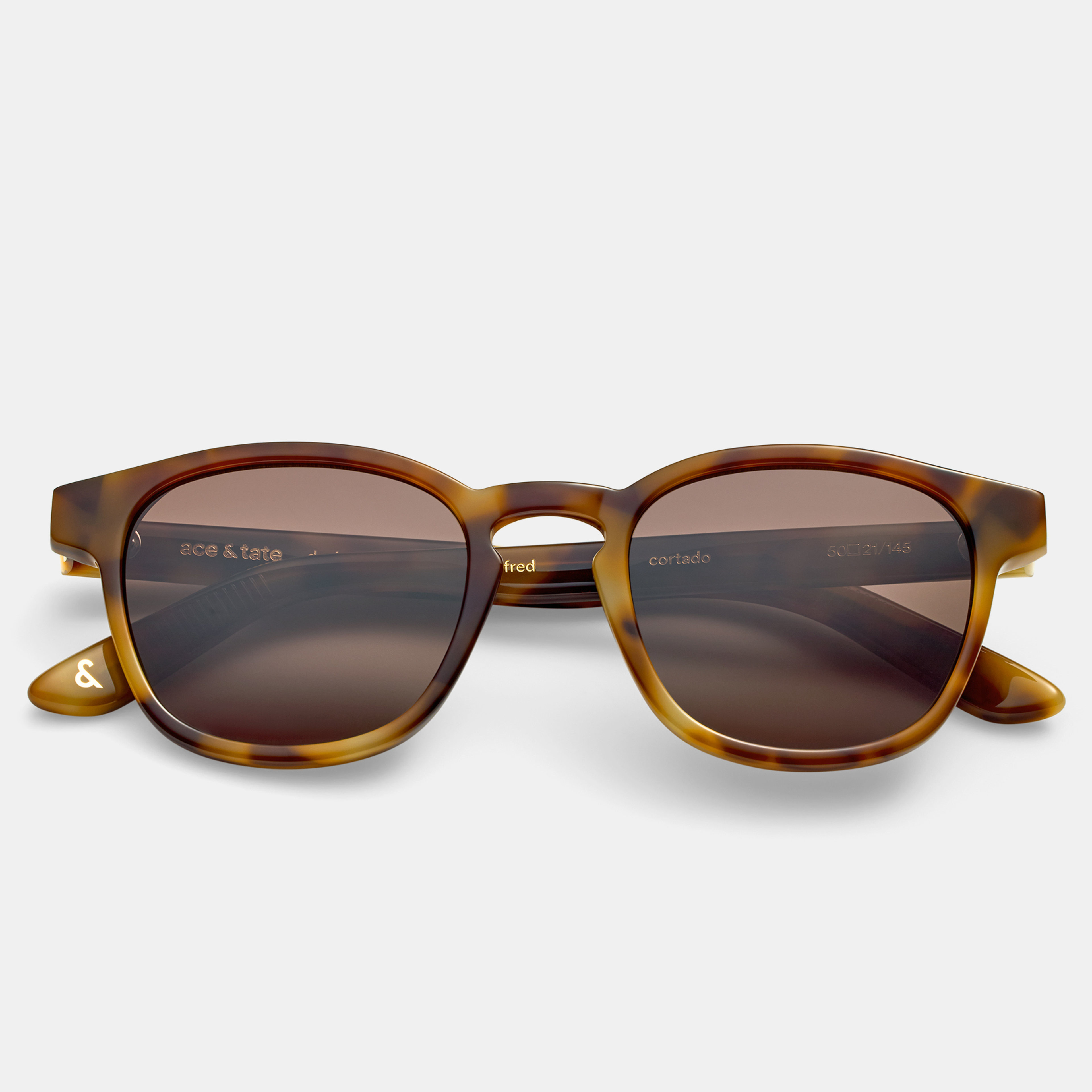 Ace & Tate Solaires | Carrée Acétate in Marron, Jaune